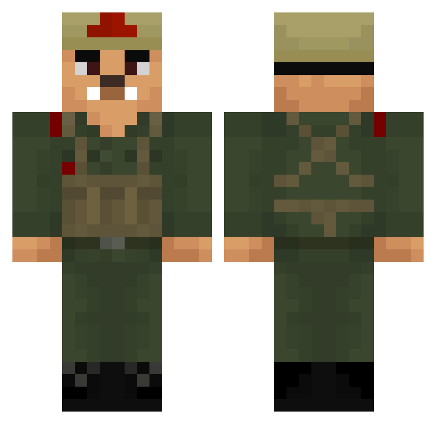 KazuuBoi Minecraft skin, front and back view