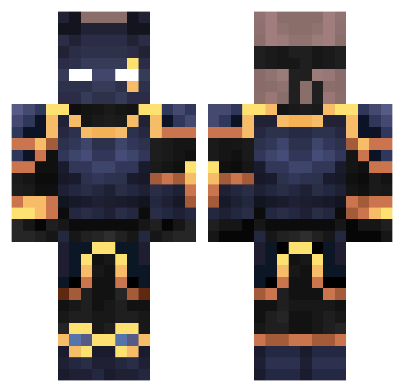 UltraFlame912 Minecraft skin, front and back view