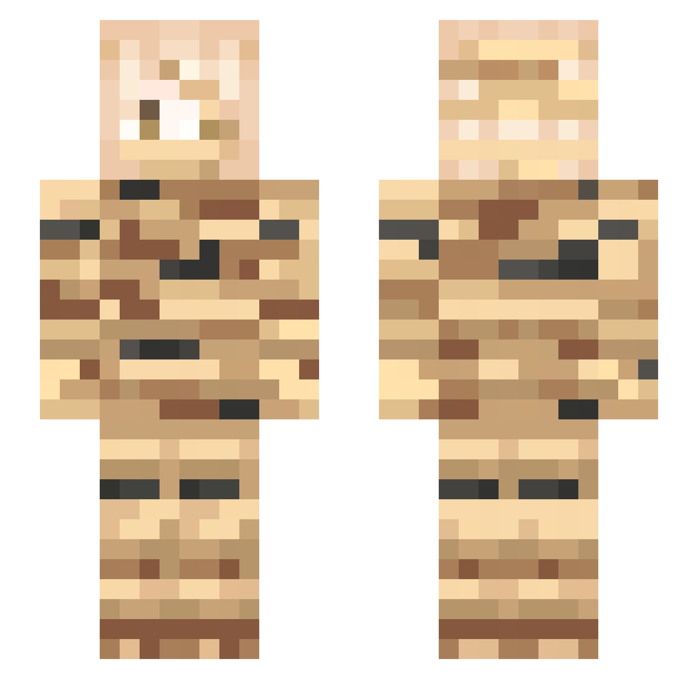 Deu5 Minecraft skin, front and back view