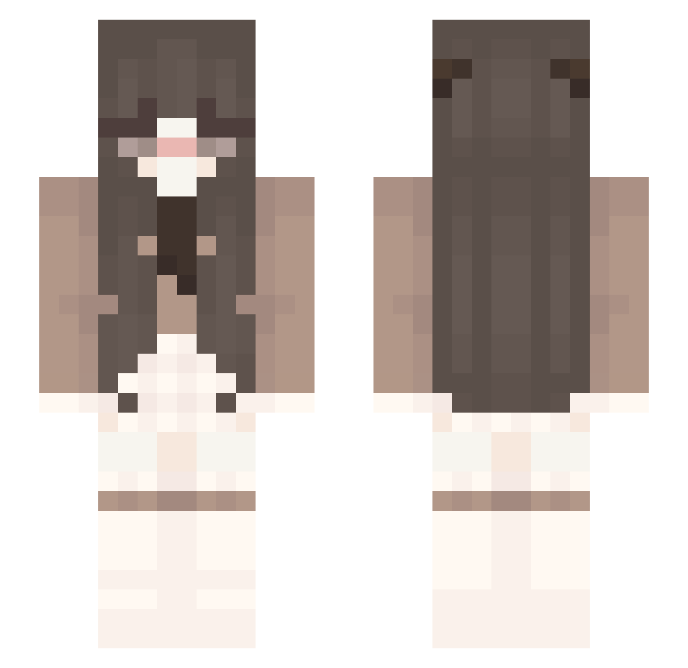 Prxstigee Minecraft skin, front and back view