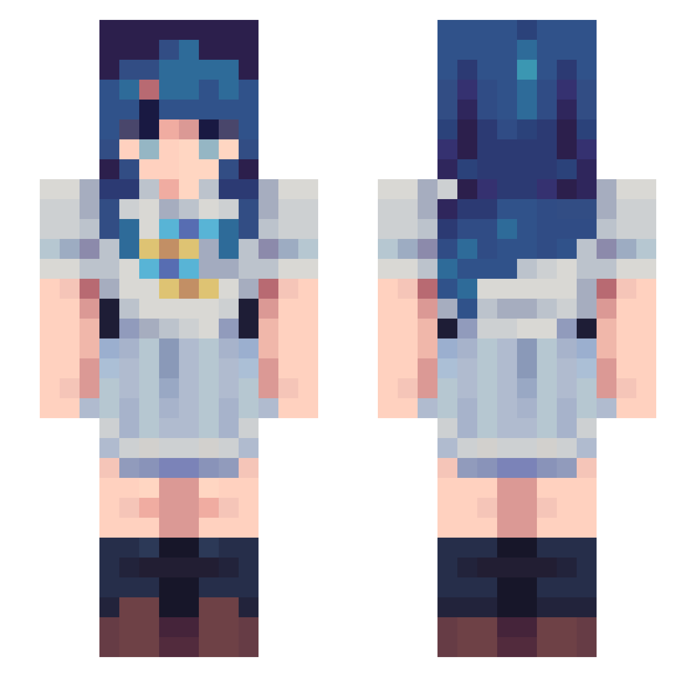 WhyYoakin Minecraft skin, front and back view