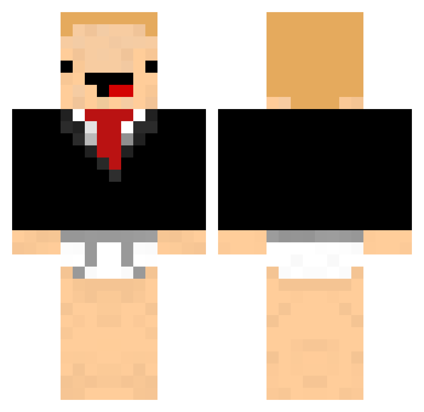 Moans Minecraft skin, front and back view