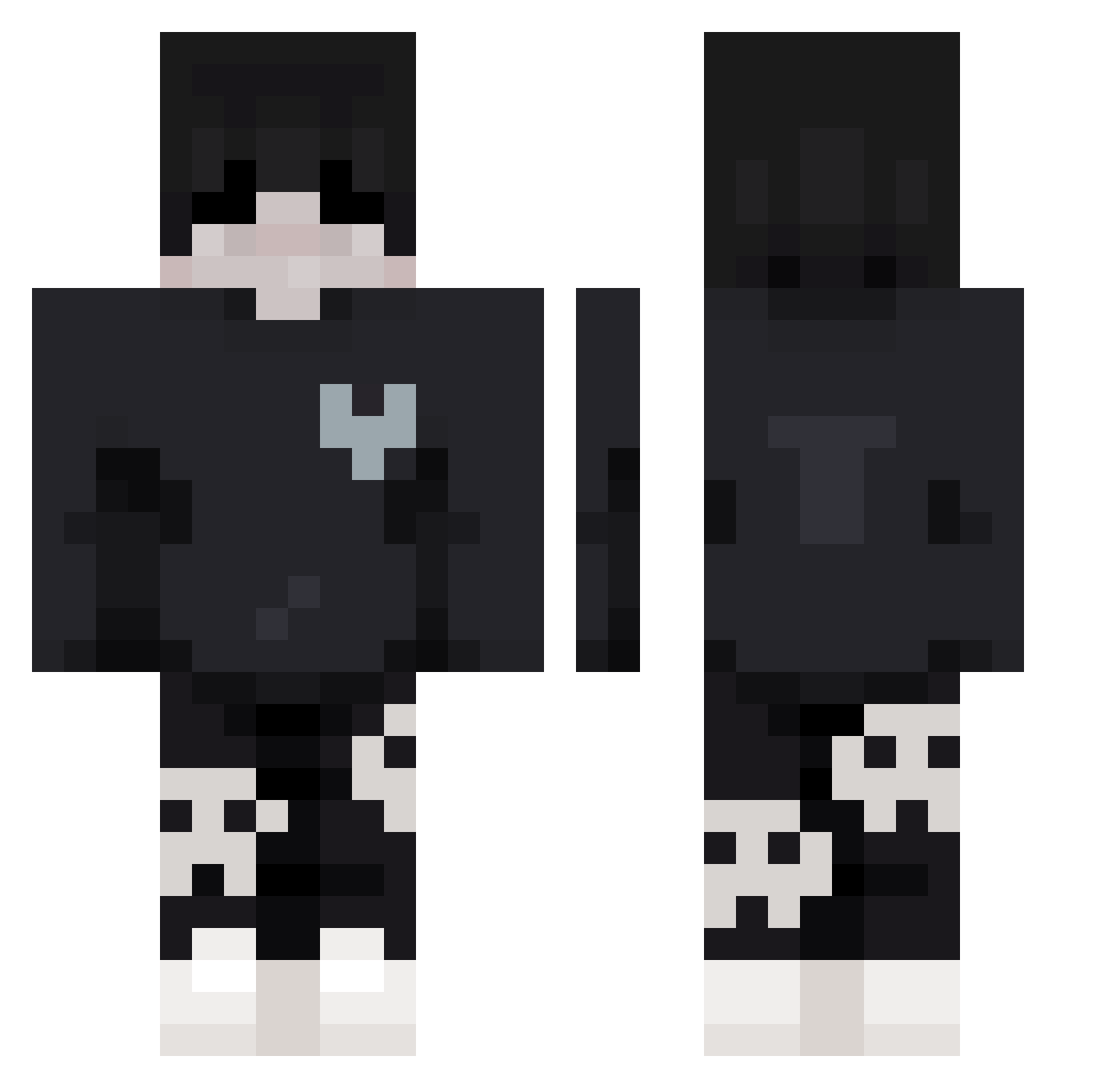 Powermax123 Minecraft skin, front and back view