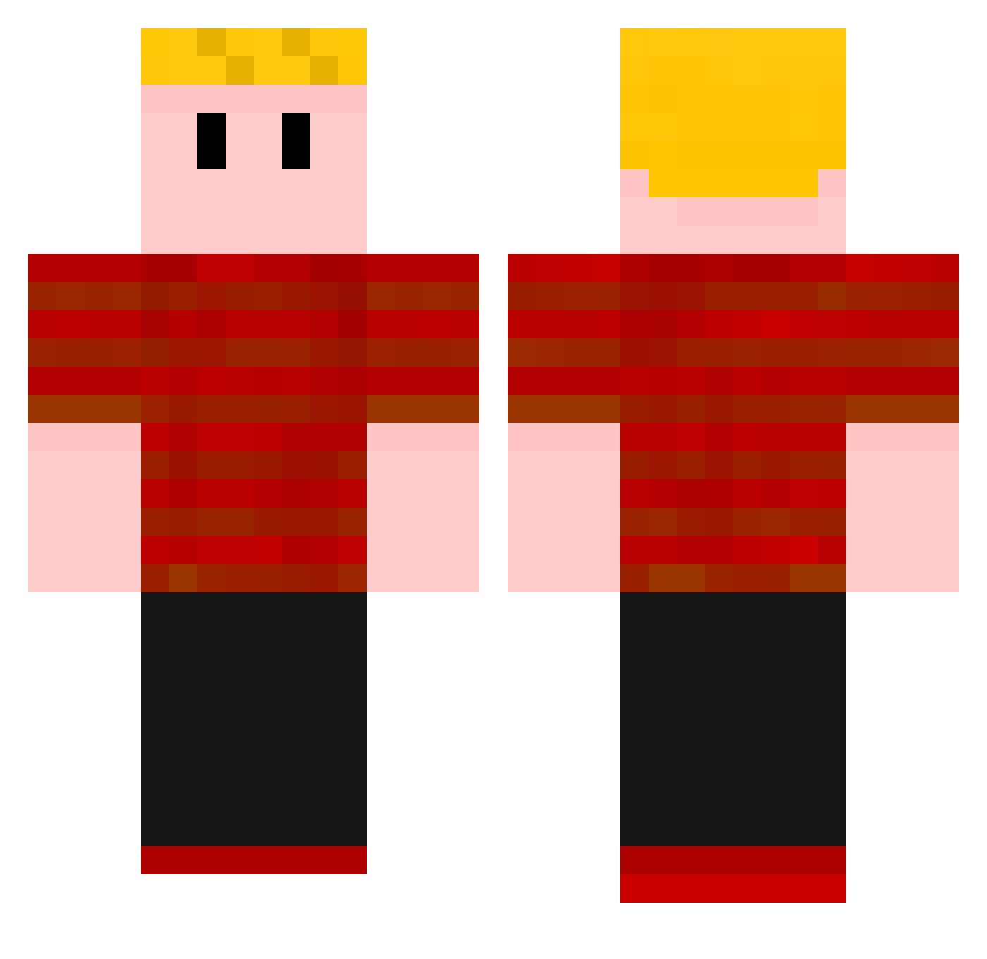 Undertide Minecraft skin, front and back view