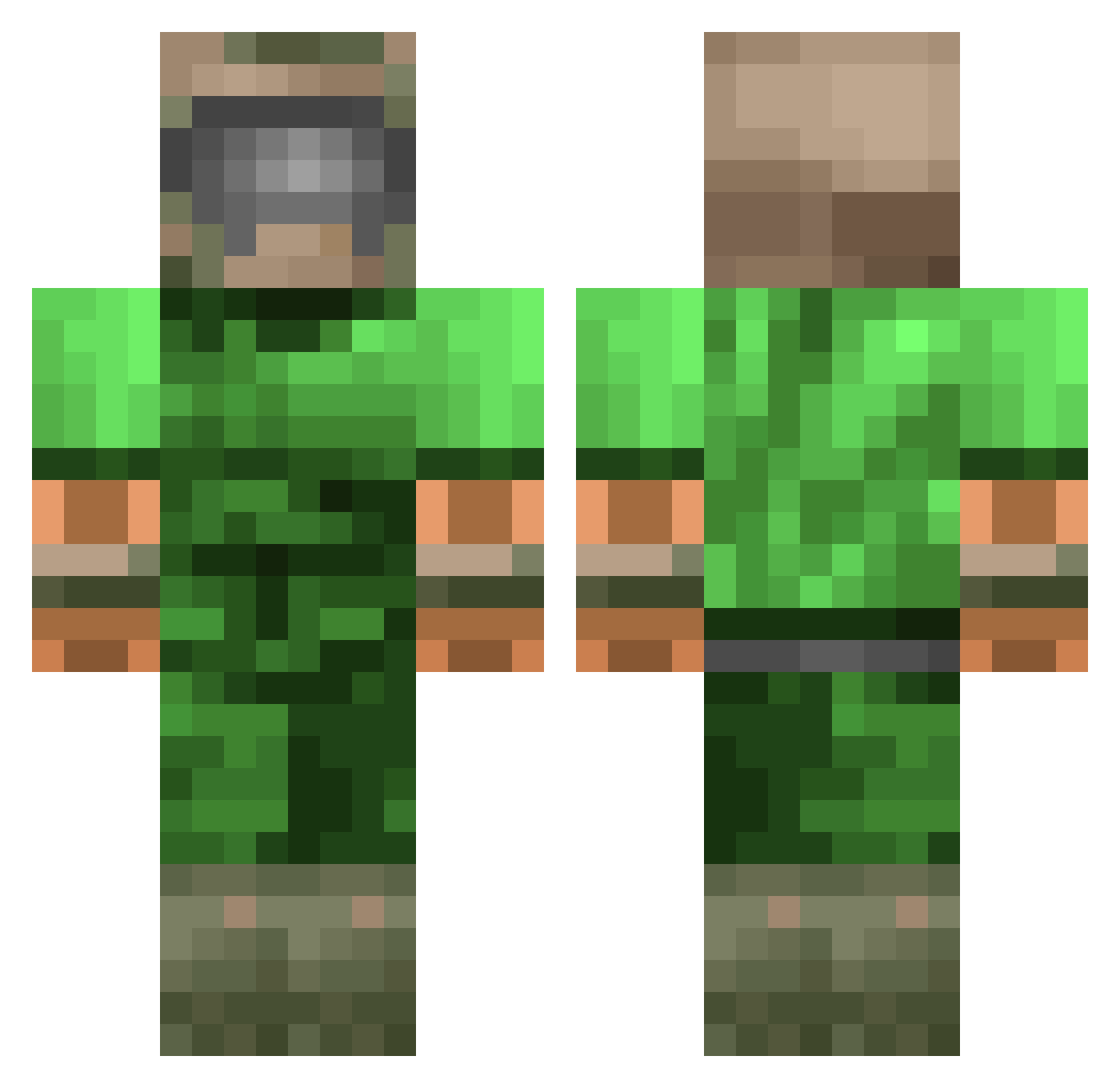 pngsequence Minecraft skin, front and back view