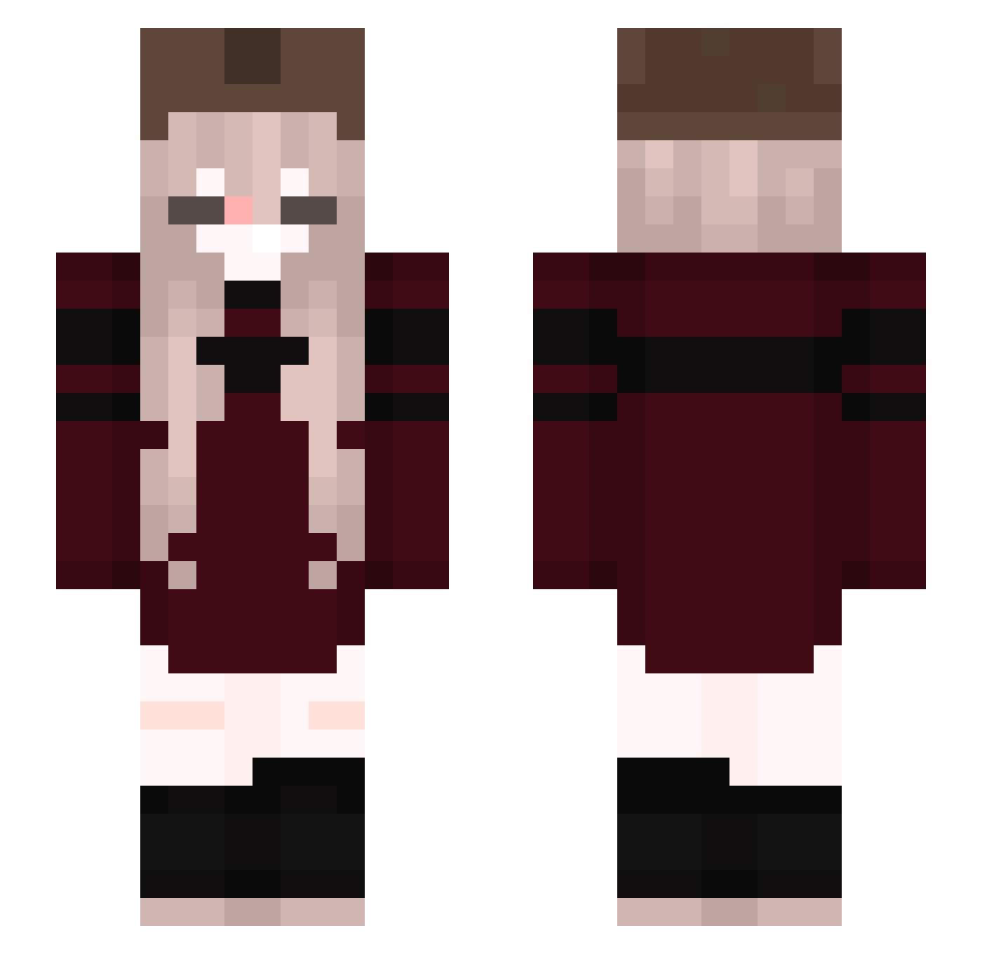 xCatuUwUr Minecraft skin, front and back view