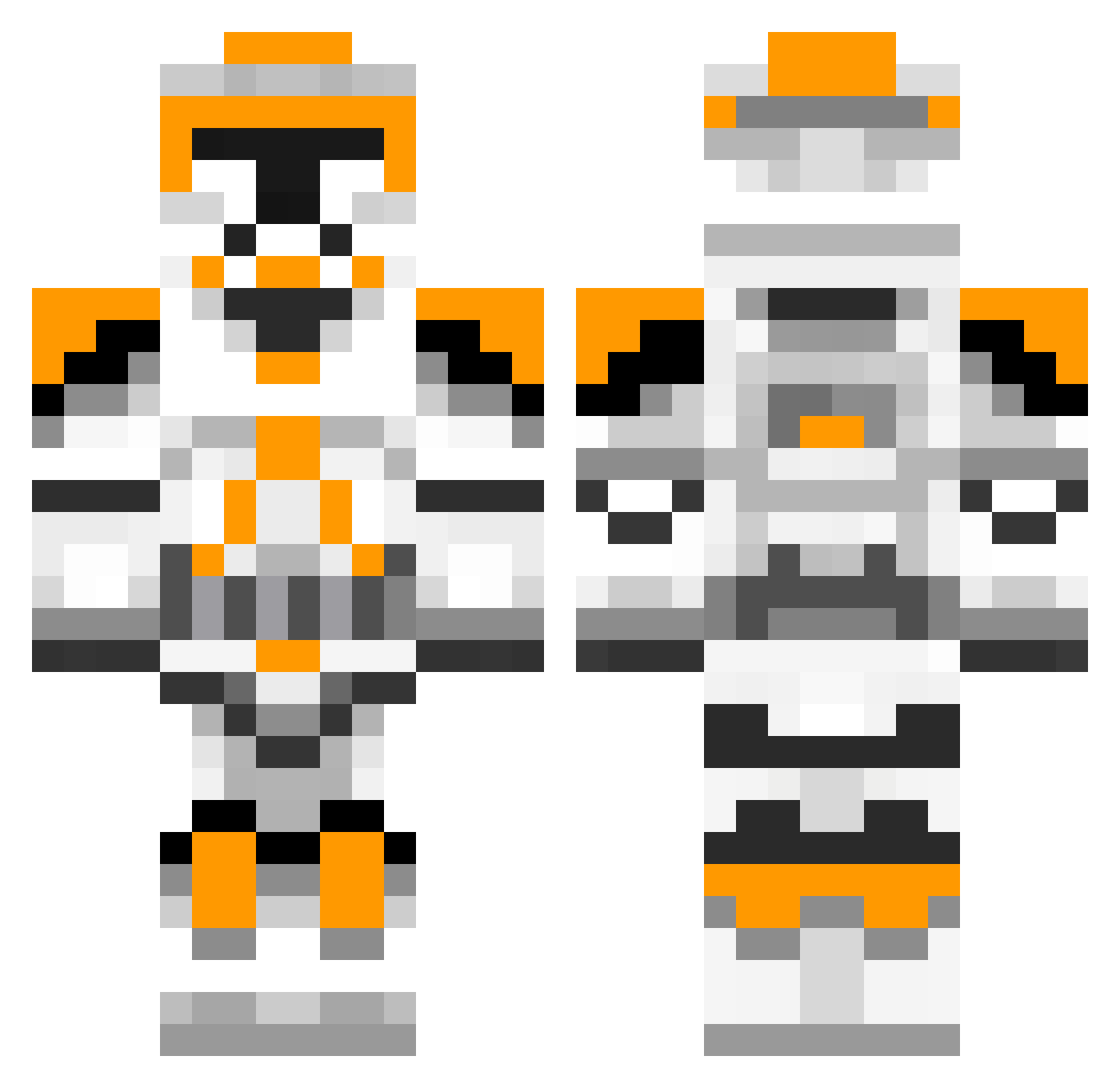 AwHecktor Minecraft skin, front and back view