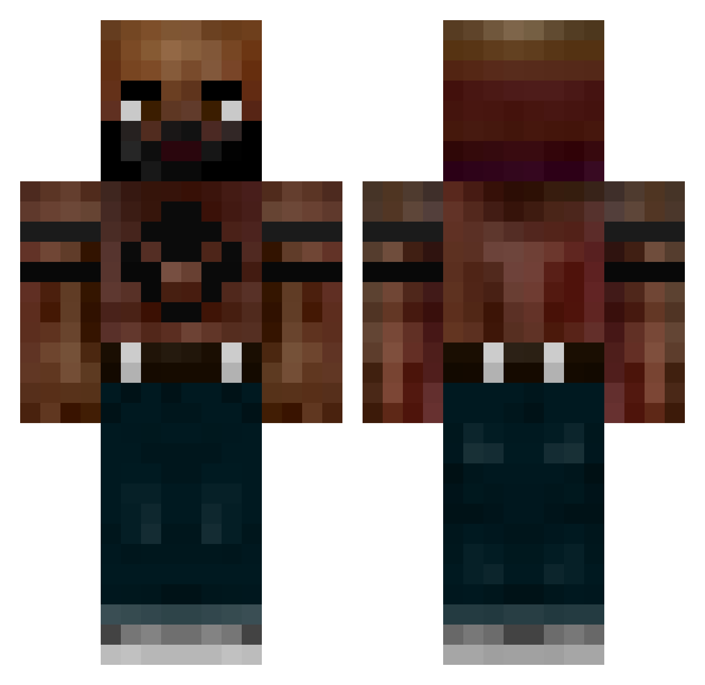 xX_mcpvpgodx_Xx Minecraft skin, front and back view