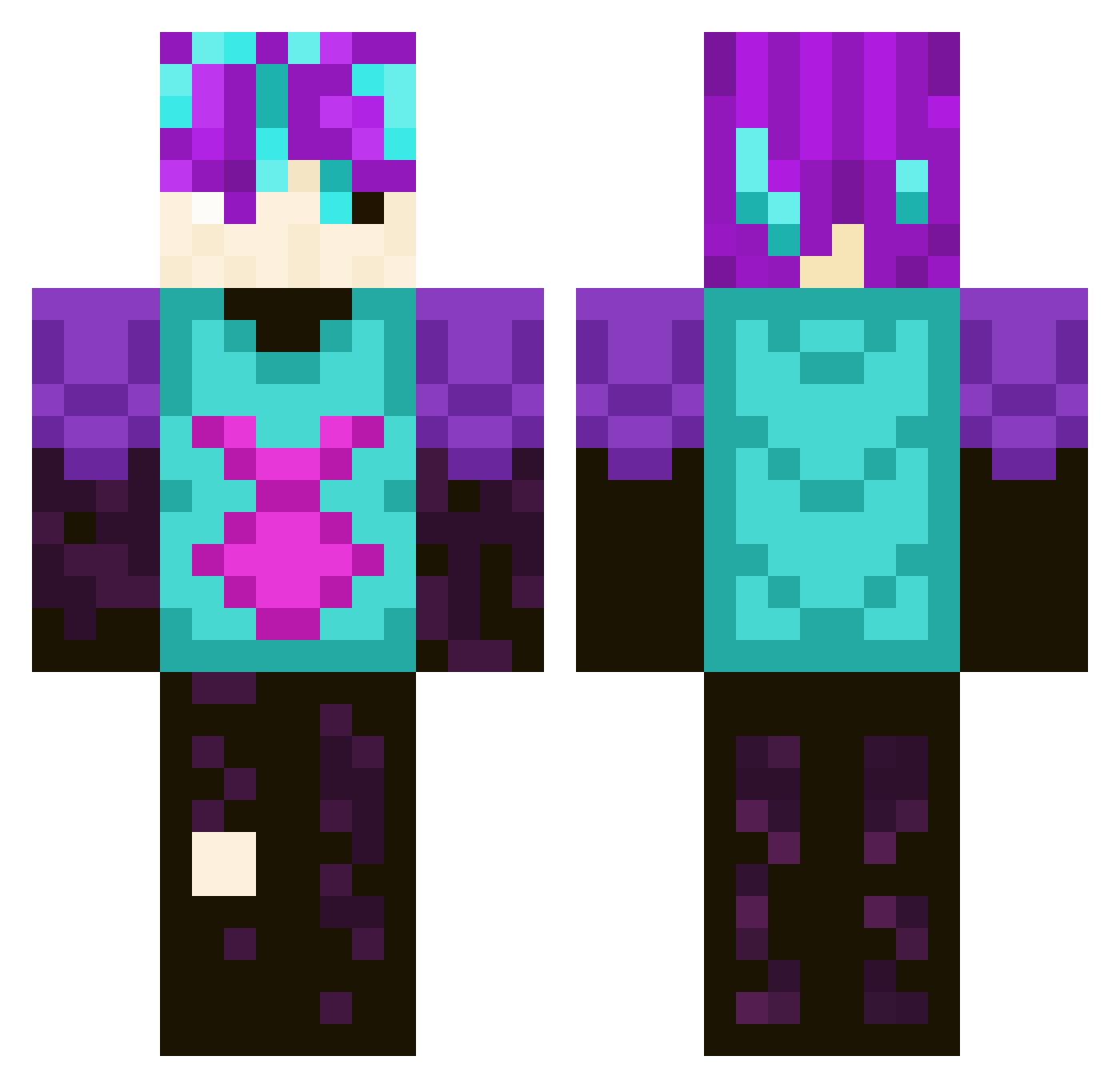 KCOYY Minecraft skin, front and back view