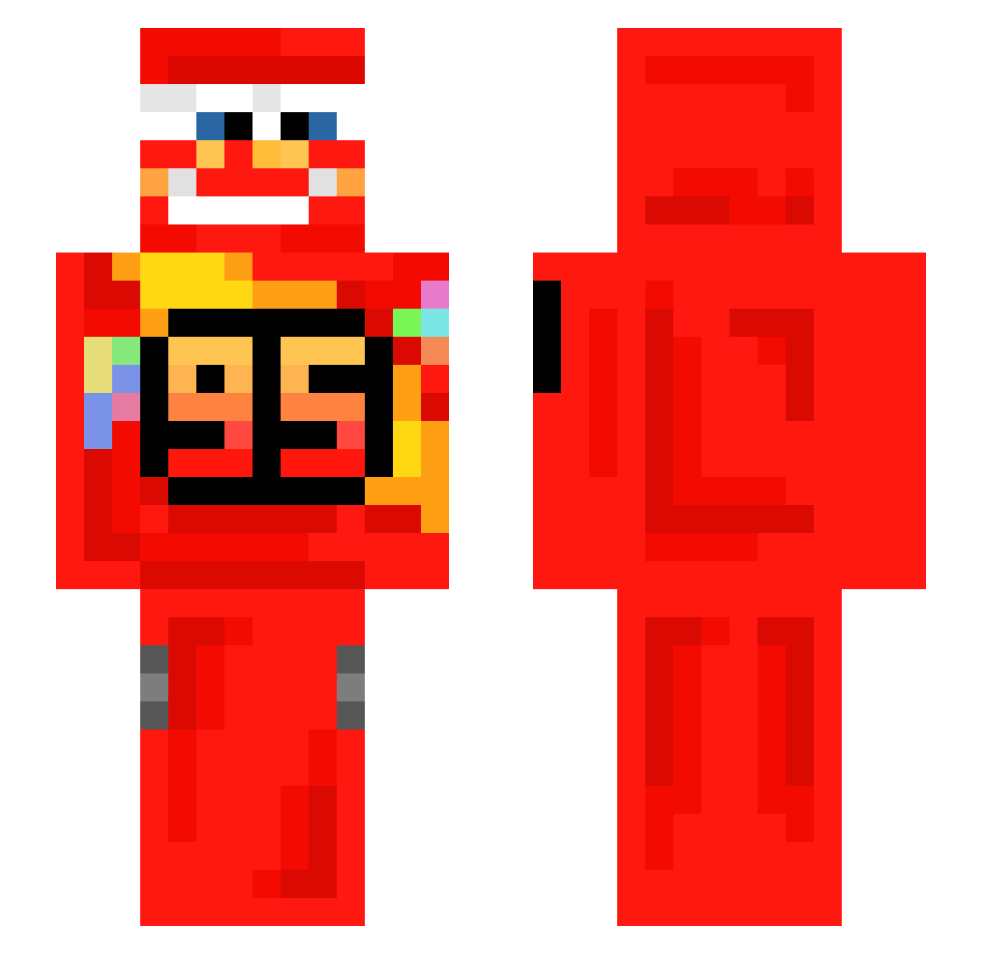 ThebeH Minecraft skin, front and back view