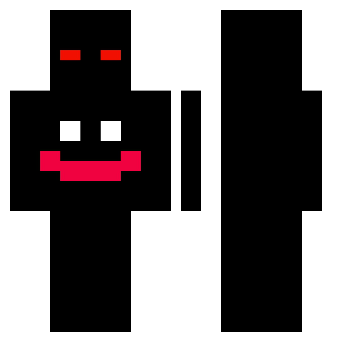 Fineless Minecraft skin, front and back view