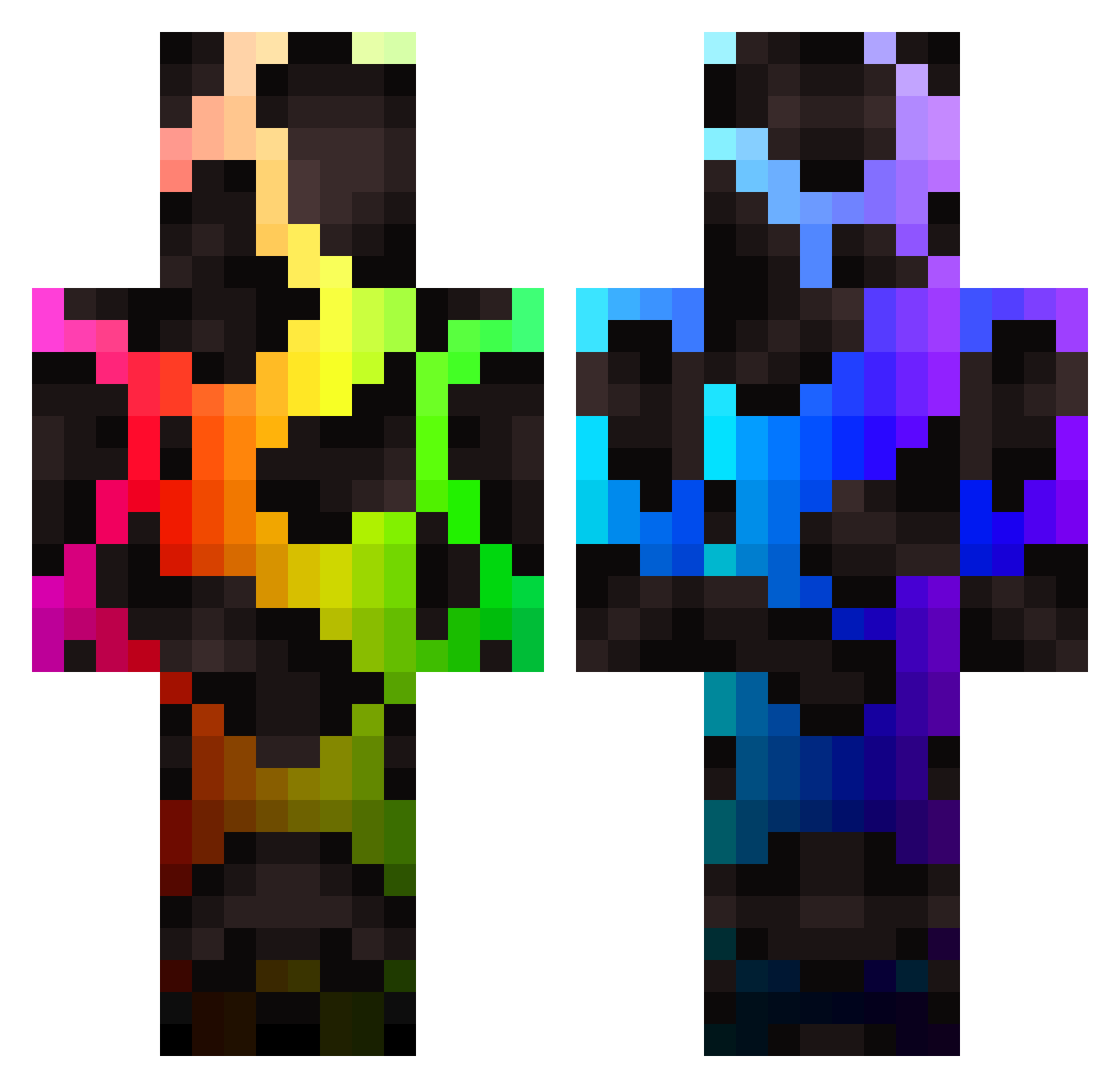 TheRealCarmain Minecraft skin, front and back view