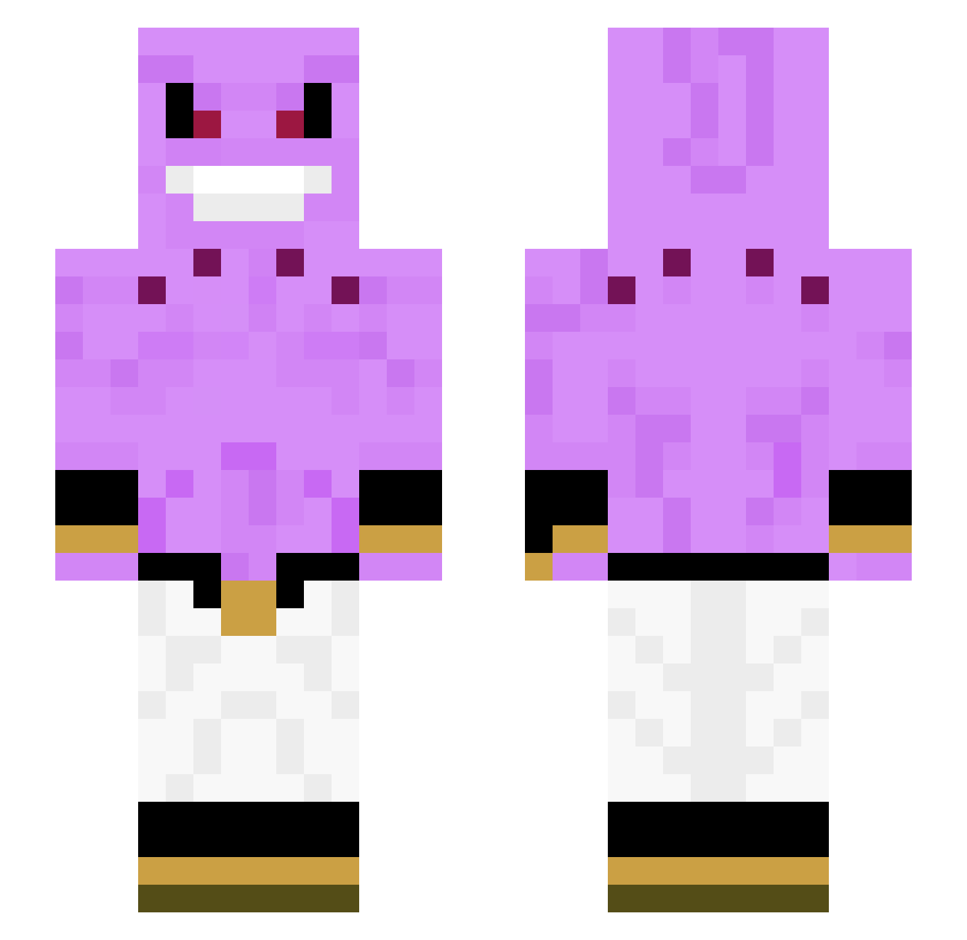 regainable Minecraft skin, front and back view