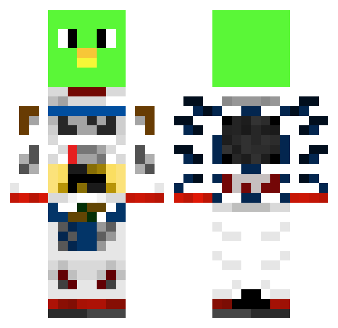 Adamix3090 Minecraft skin, front and back view