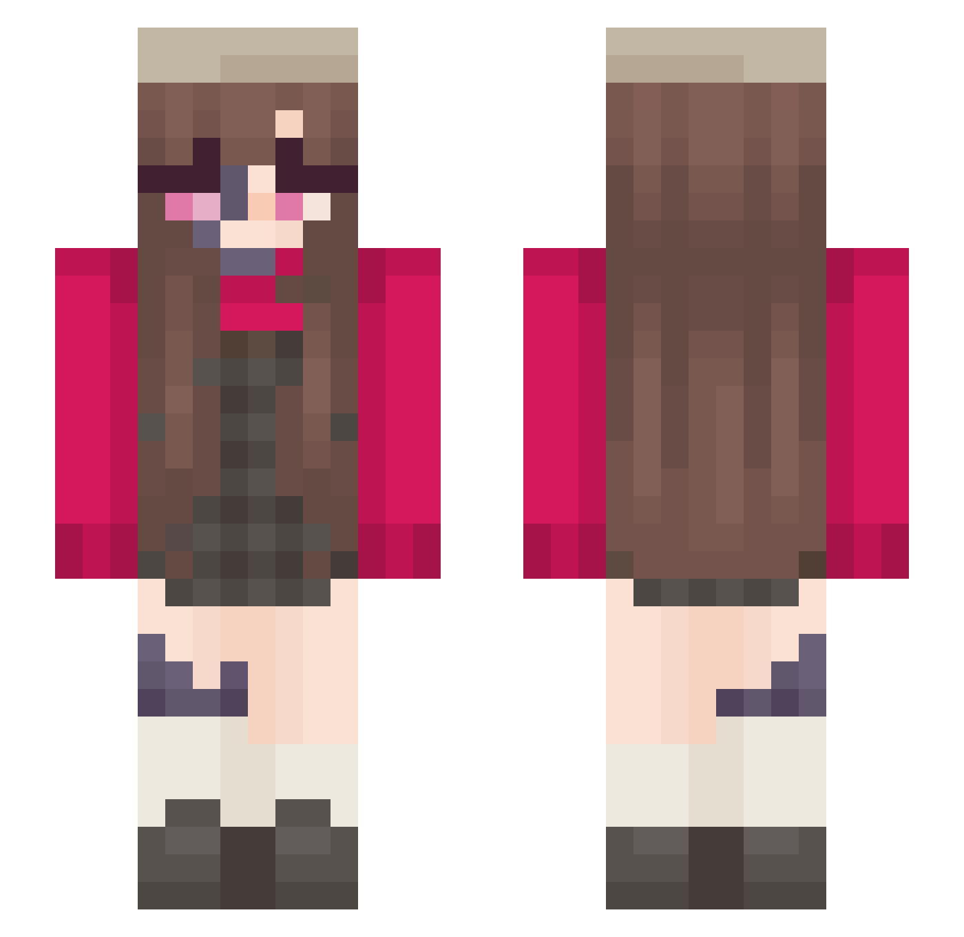 vivides Minecraft skin, front and back view