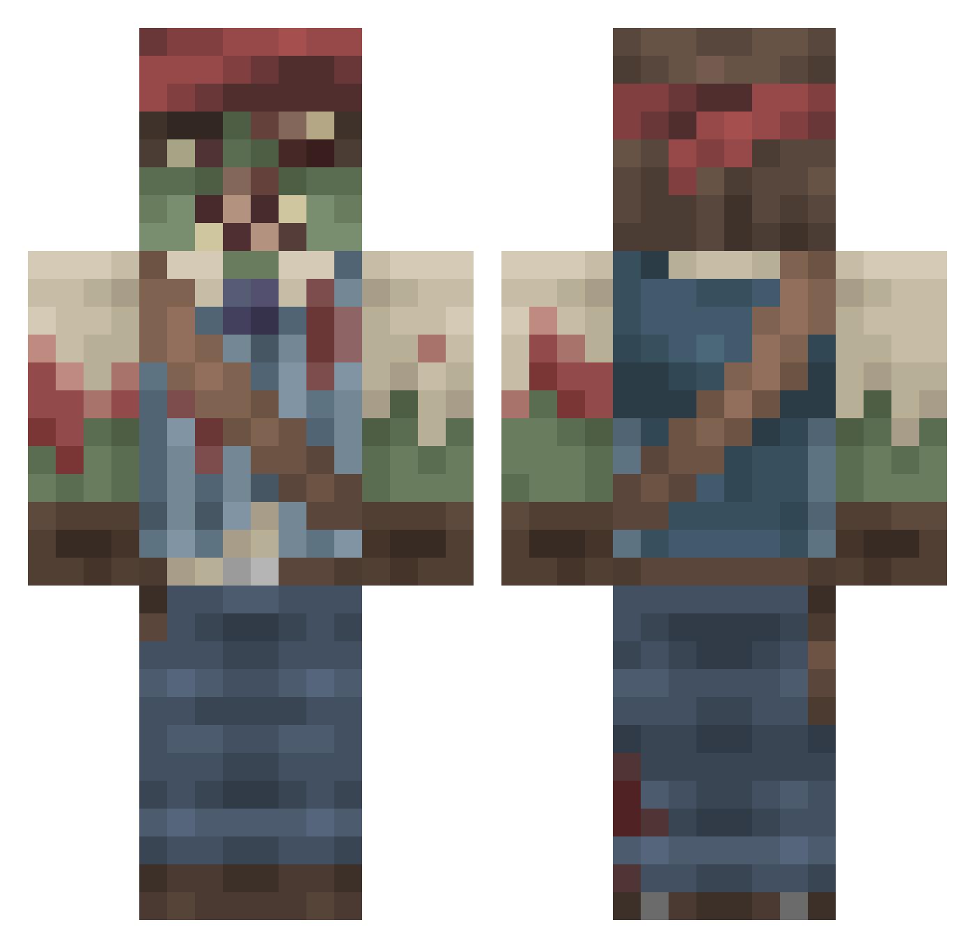 Curiousjams Minecraft skin, front and back view