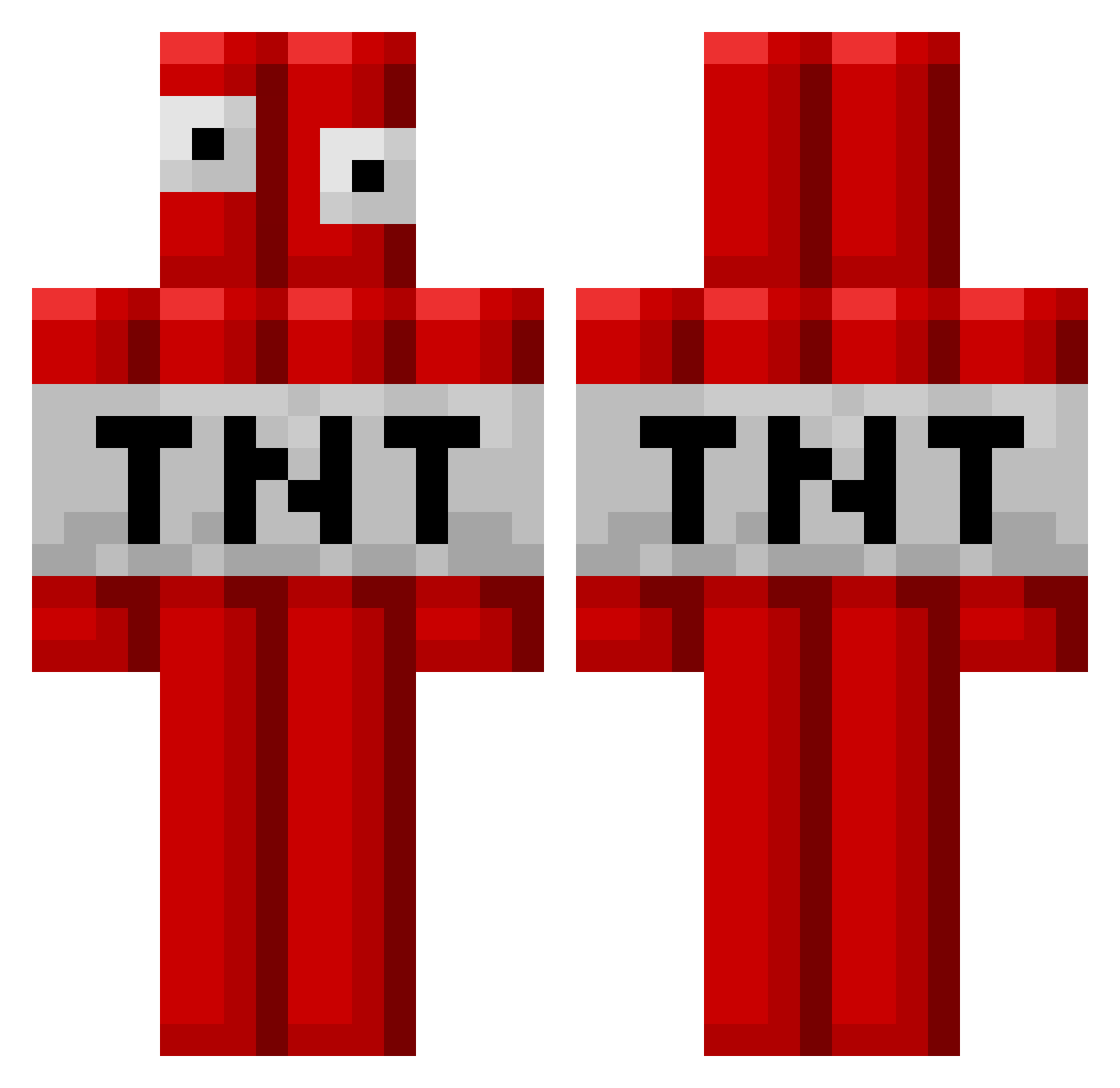 Adrdope Minecraft skin, front and back view