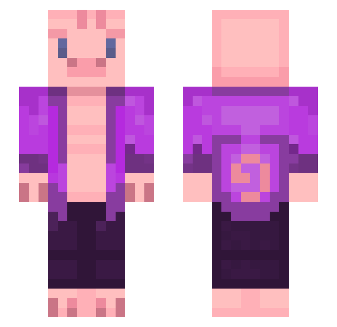 bouchaL Minecraft skin, front and back view