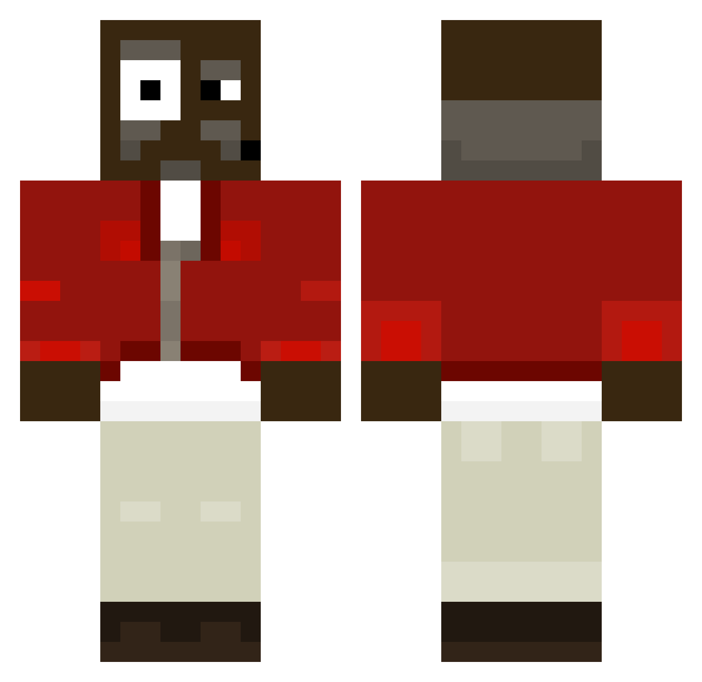 Mird3047 Minecraft skin, front and back view