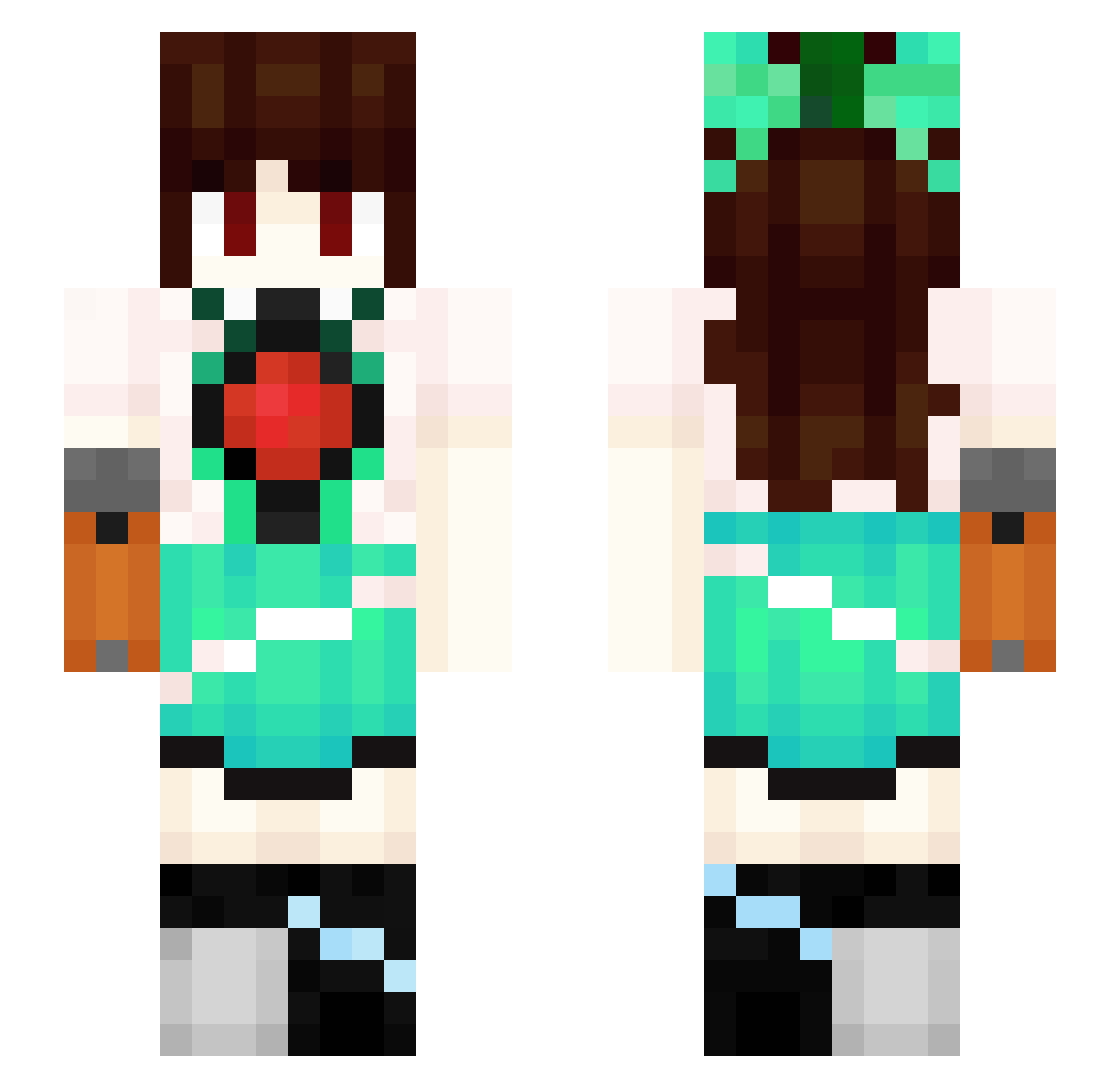 E_mystia_lorelei Minecraft skin, front and back view