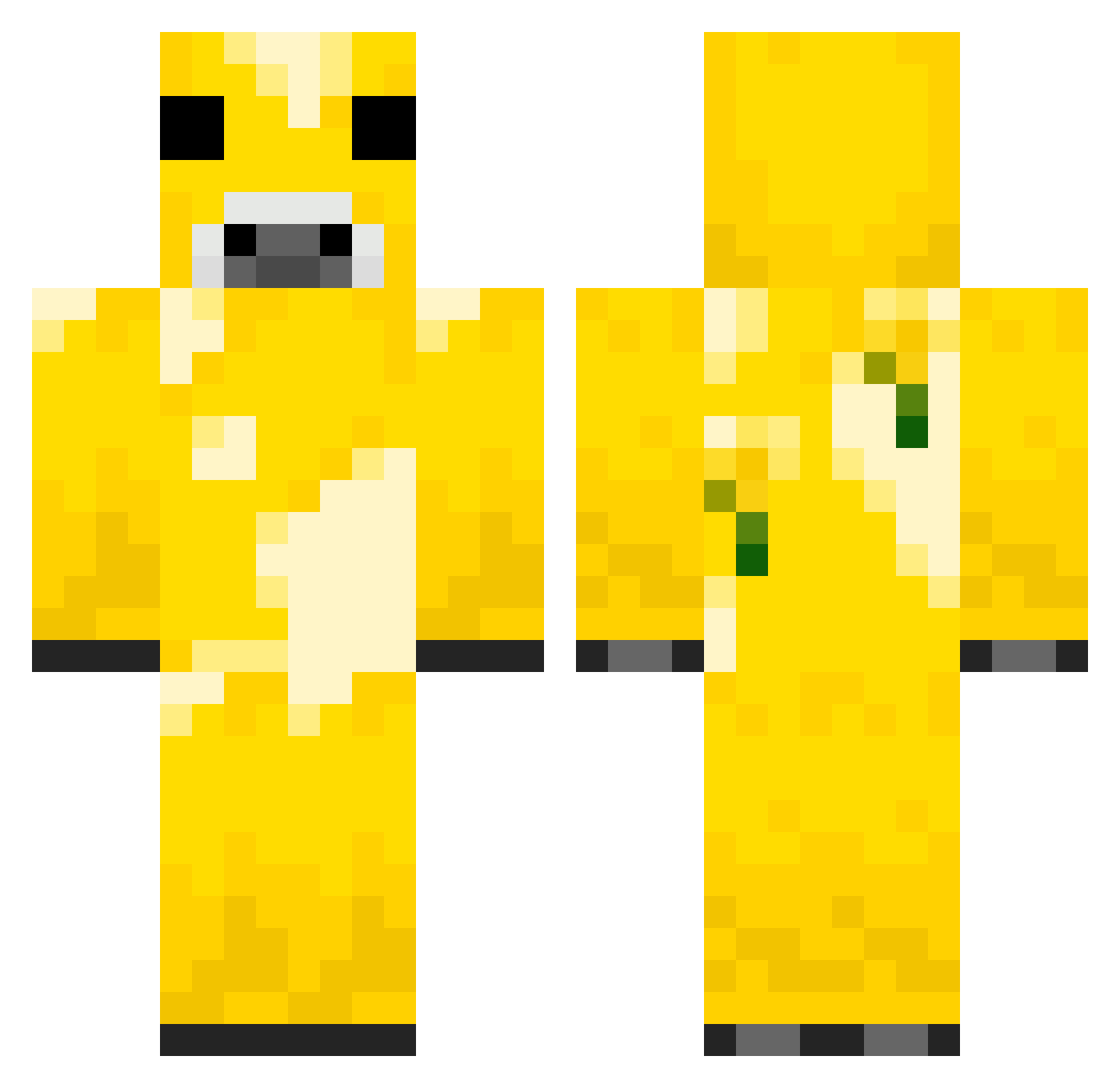 Erg0t Minecraft skin, front and back view