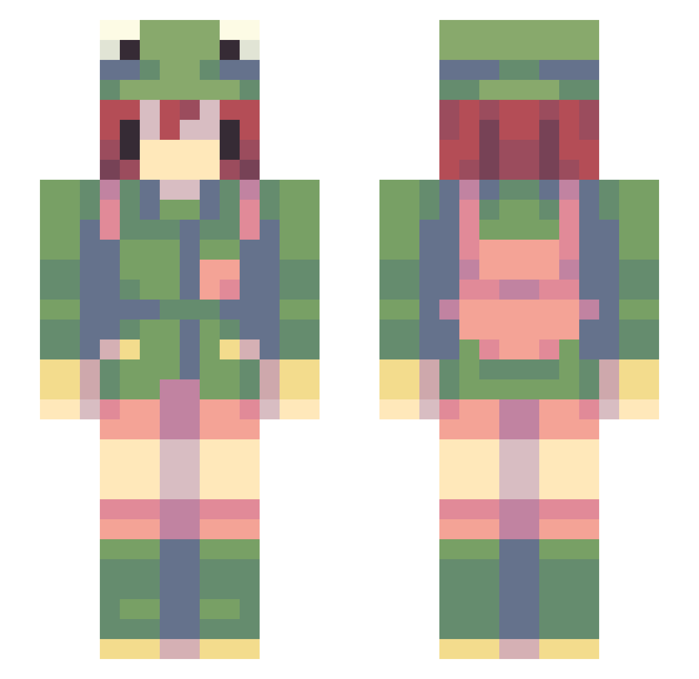 Virus53 Minecraft skin, front and back view