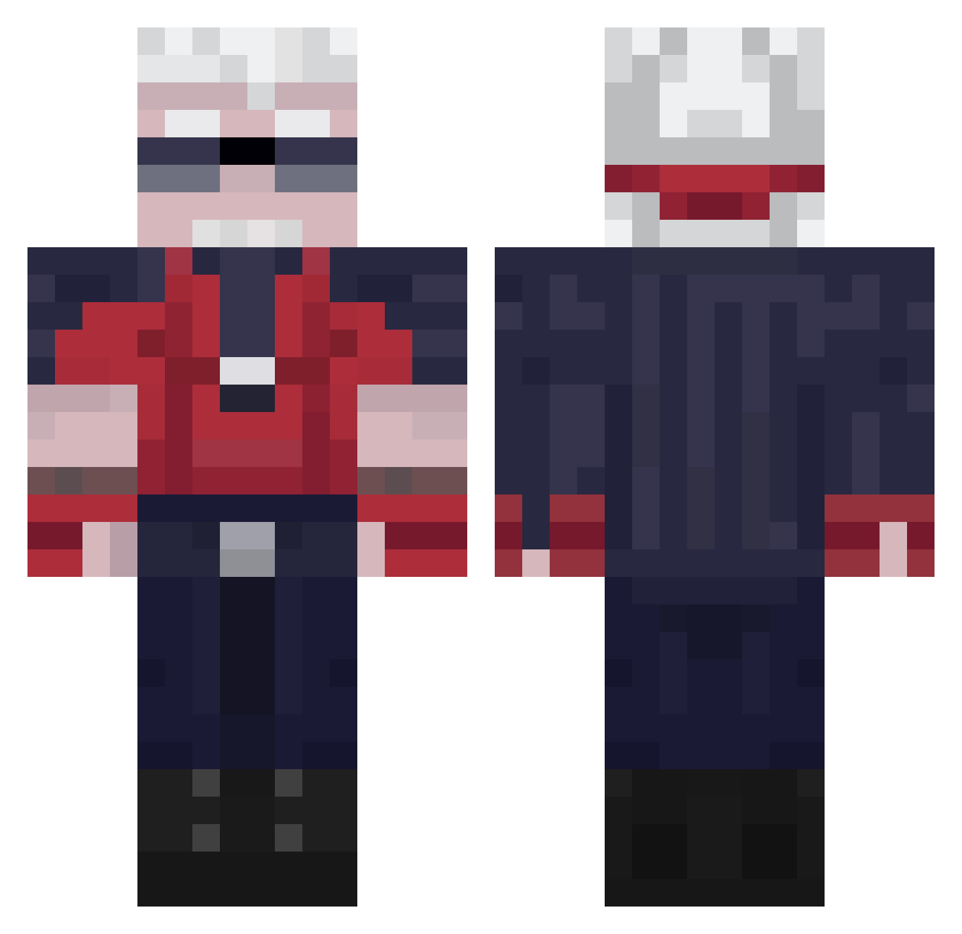 JayProd Minecraft skin, front and back view