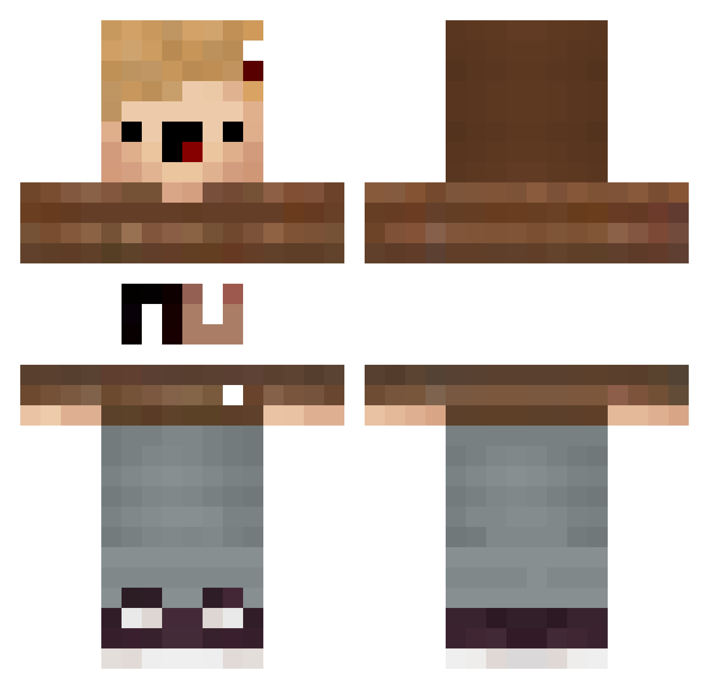 IsNeHandLampe Minecraft skin, front and back view