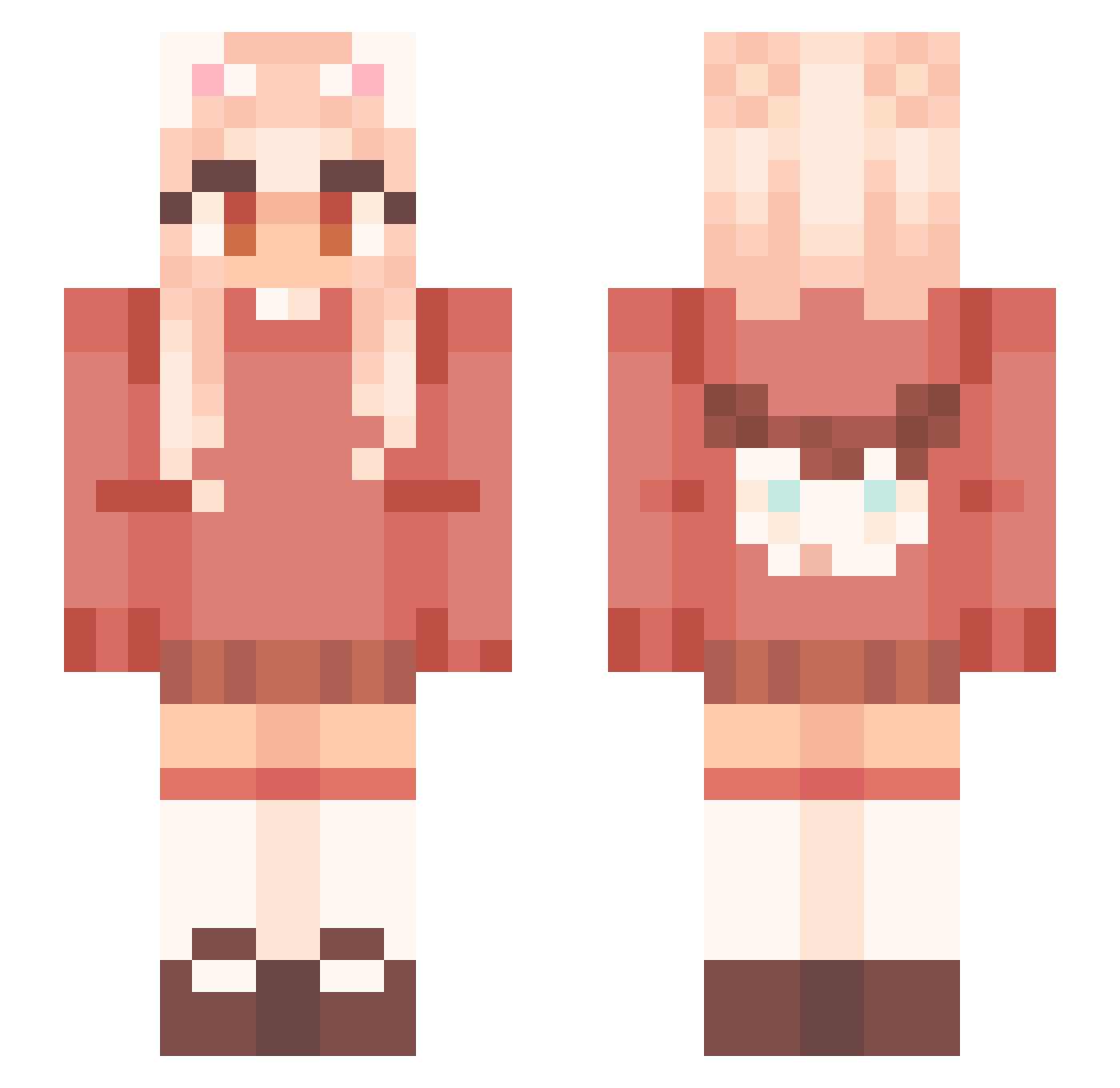 zNaja Minecraft skin, front and back view