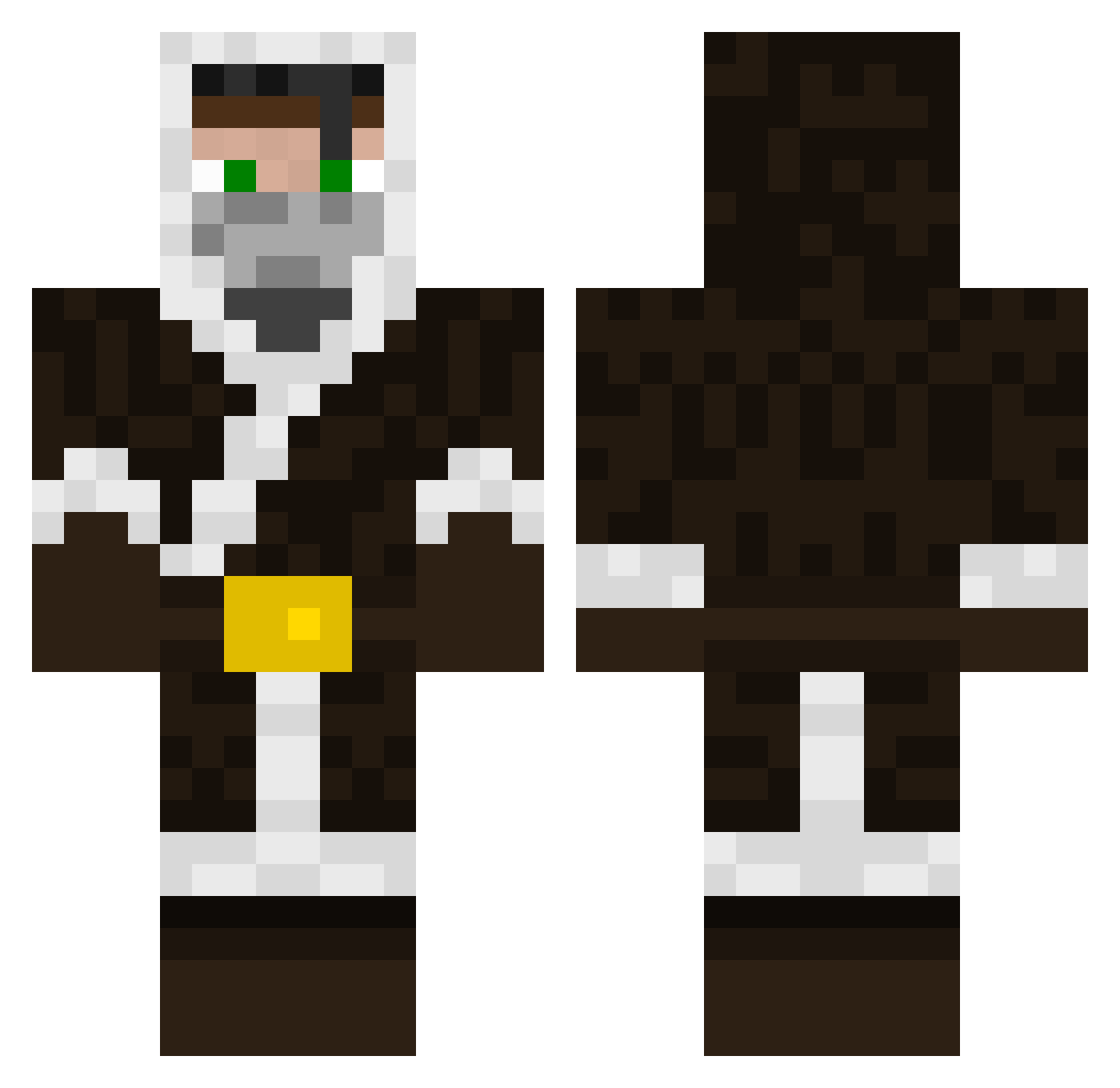 REALDownbadfor2B Minecraft skin, front and back view