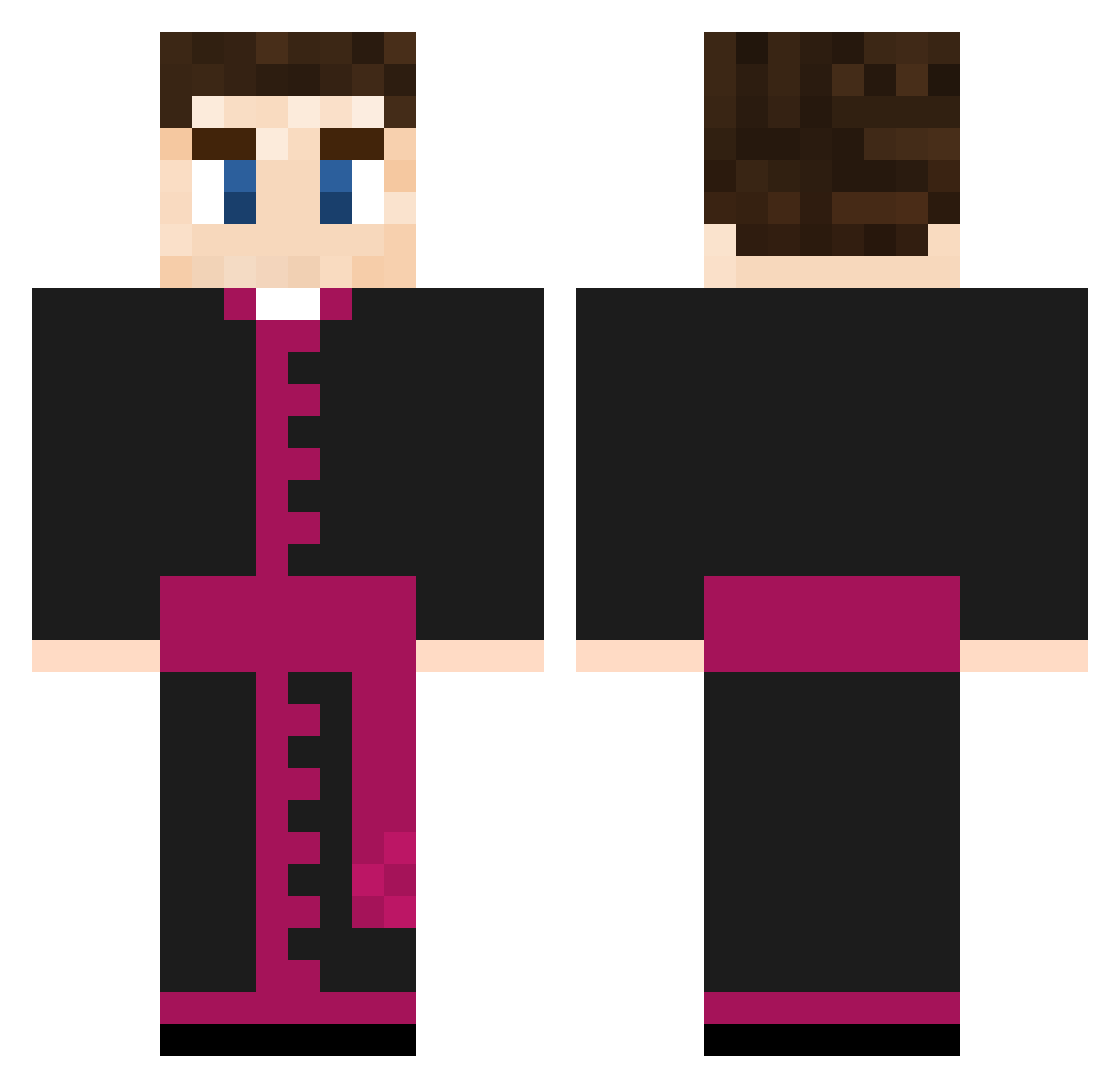 CatholicDan Minecraft skin, front and back view