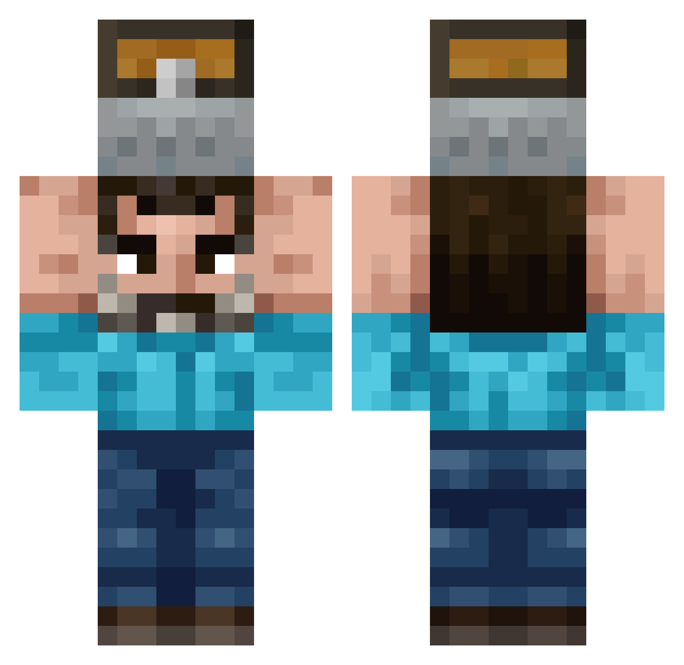 Eboregb Minecraft skin, front and back view