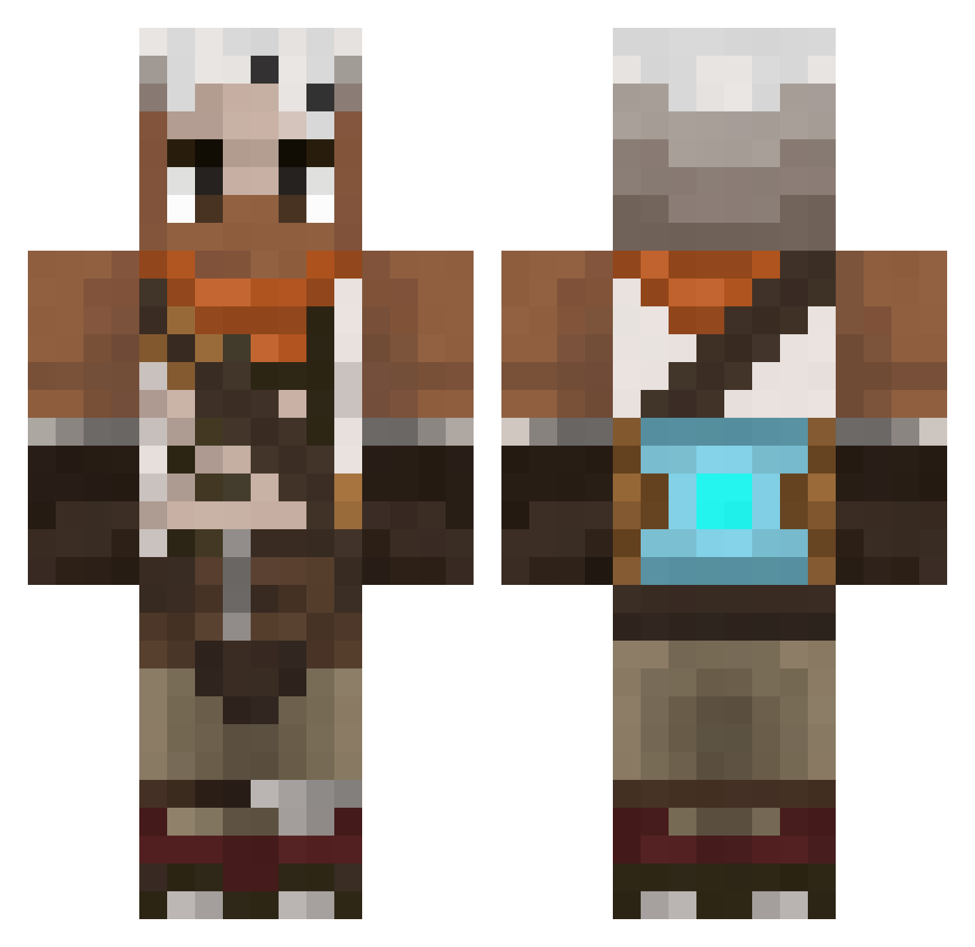 TankDawg Minecraft skin, front and back view