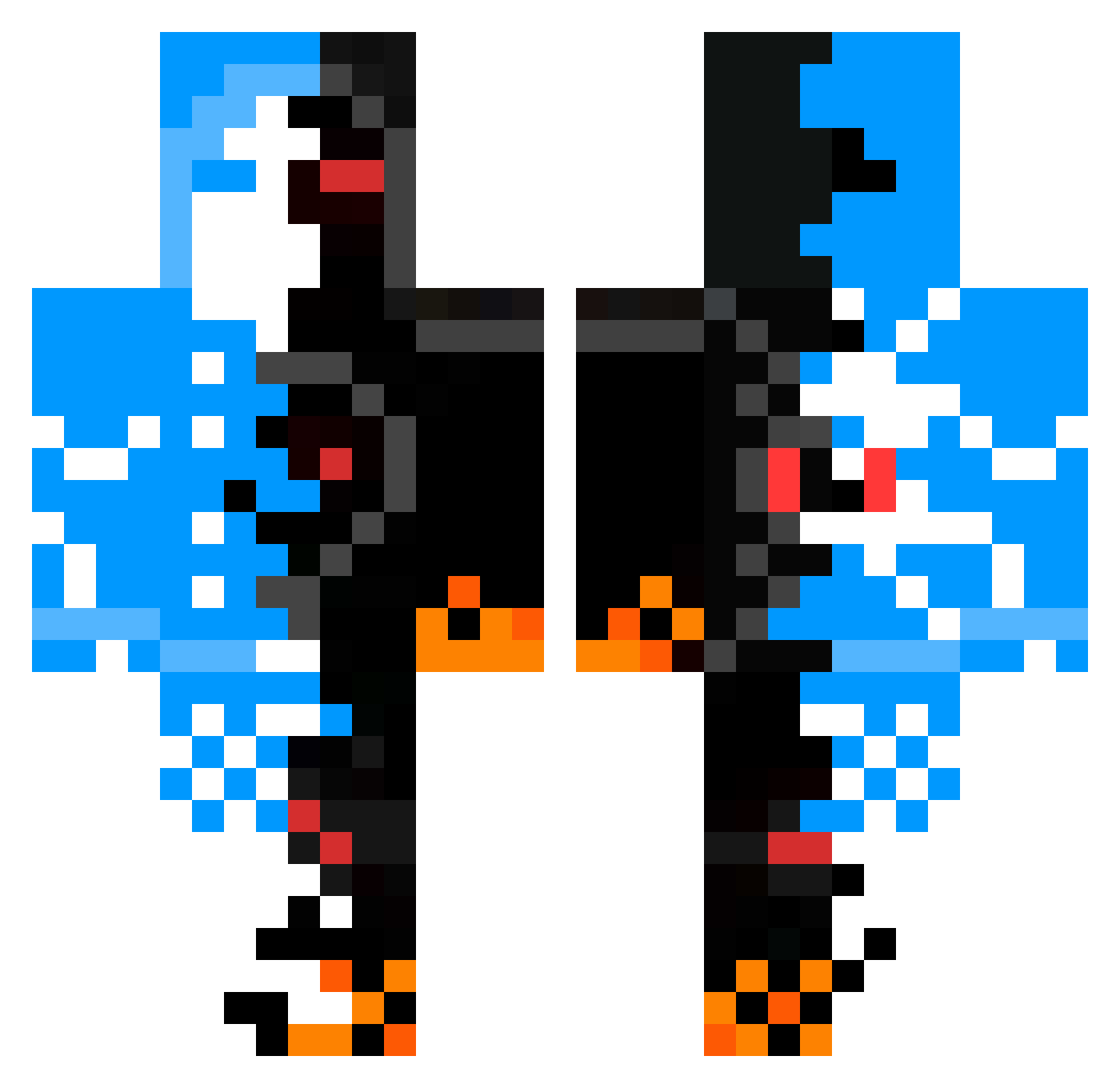 Sytoks Minecraft skin, front and back view