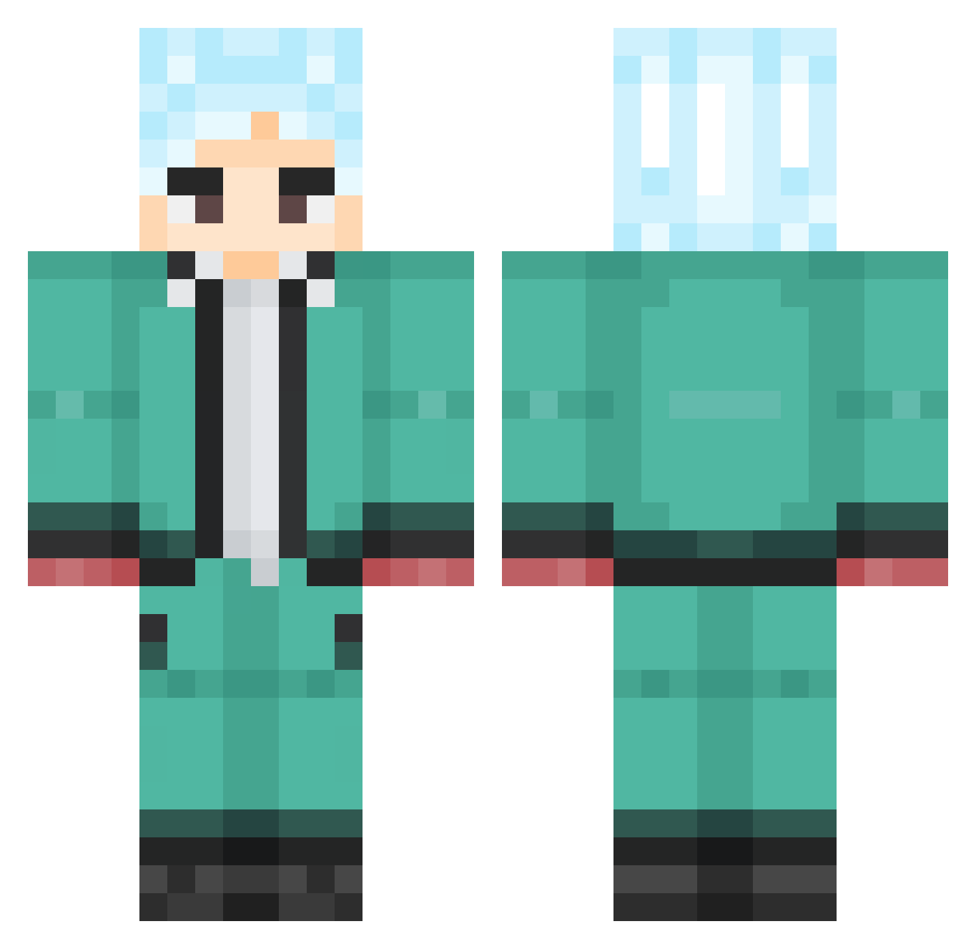 Taha0606 Minecraft skin, front and back view