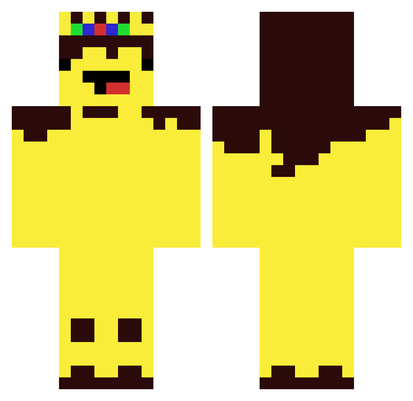 Dombuca Minecraft skin, front and back view