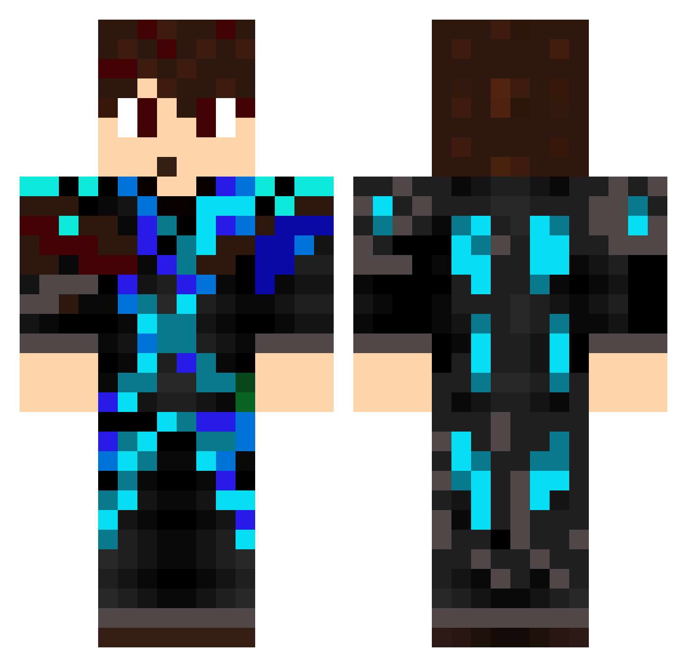 RixB24 Minecraft skin, front and back view