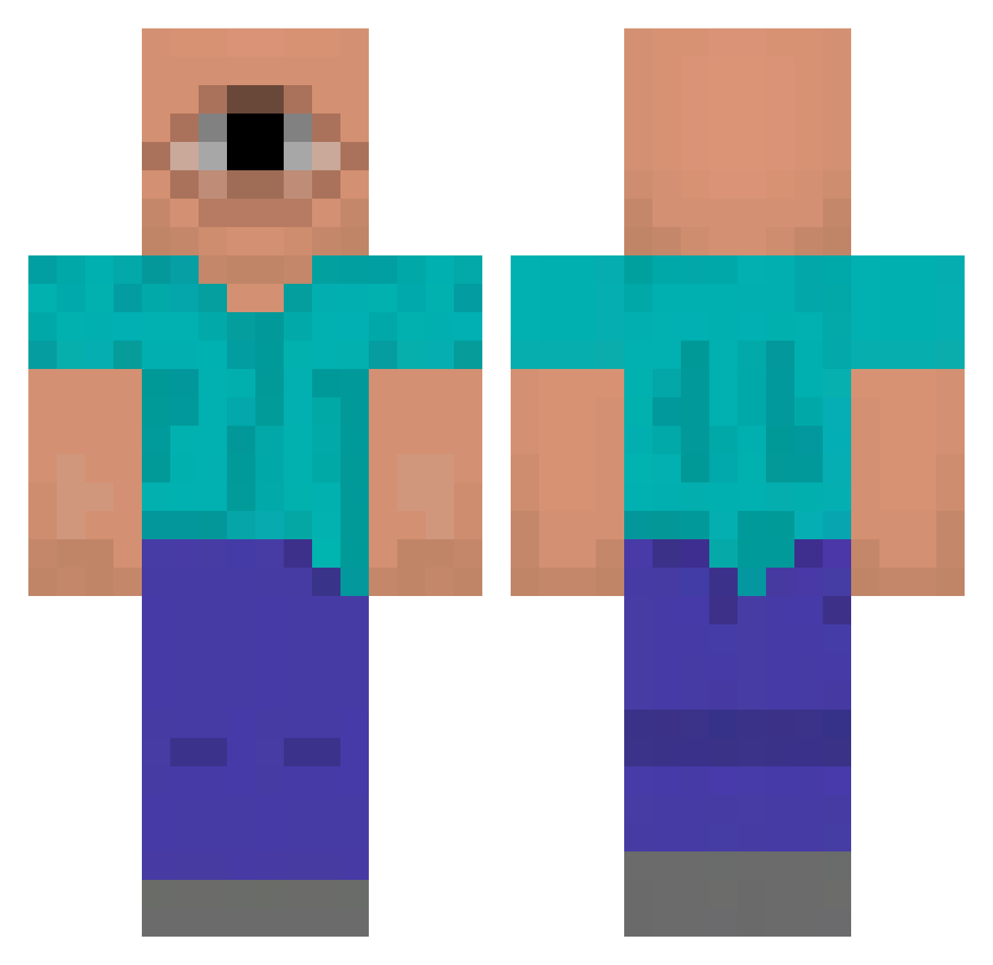 Frankpius Minecraft skin, front and back view