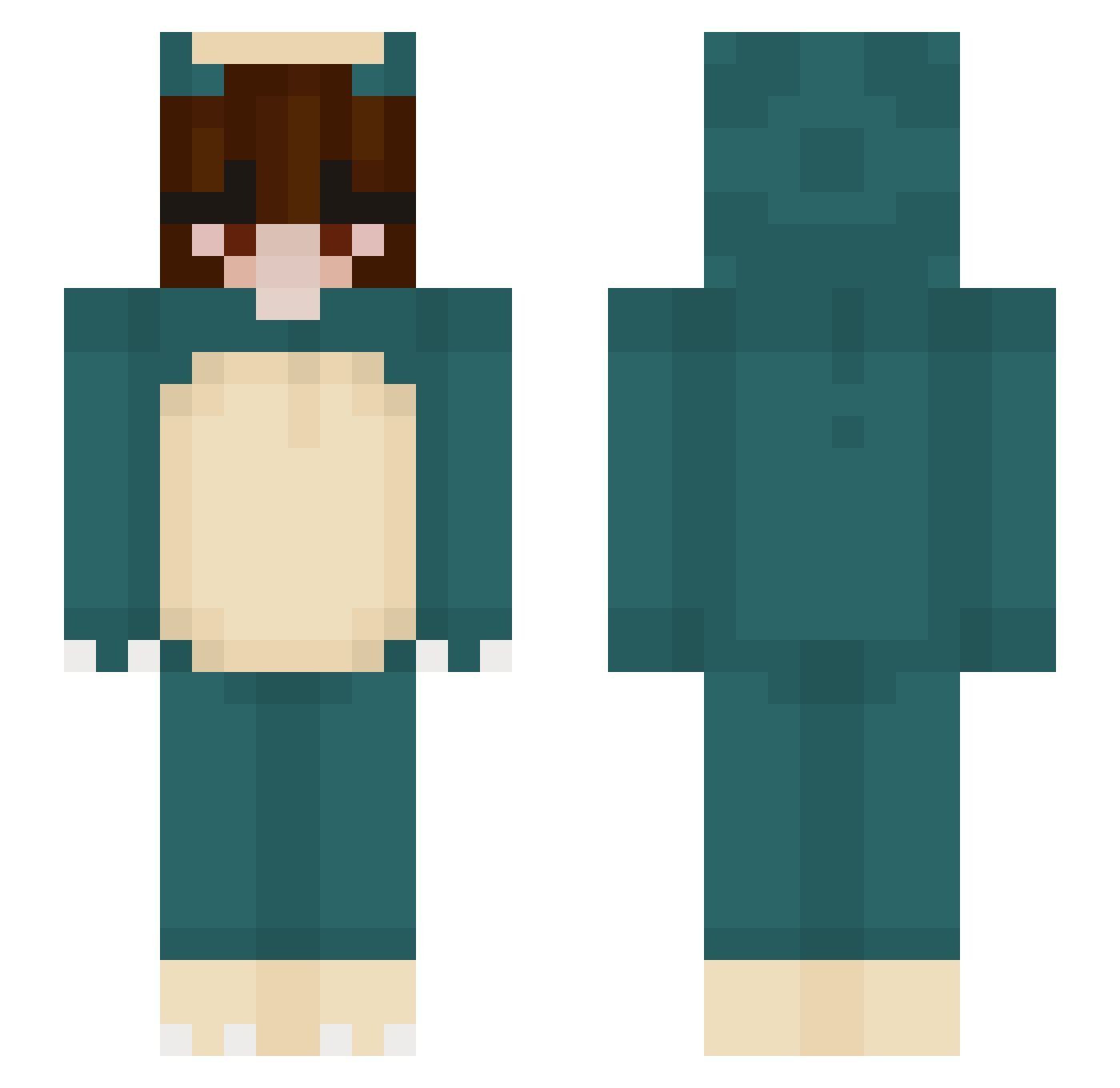 AnUnhingedIdiot Minecraft skin, front and back view