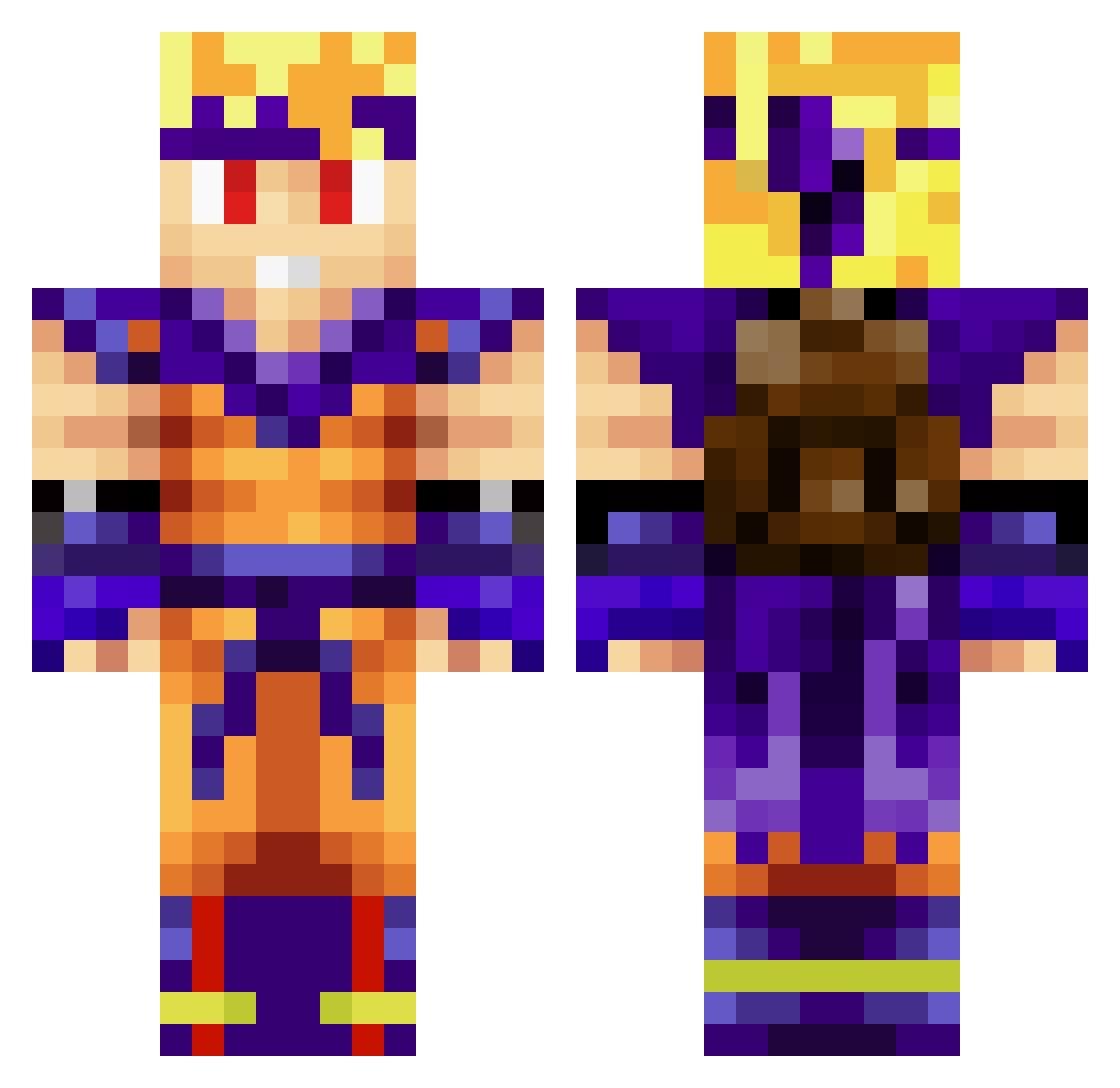 Goku_DB Minecraft skin, front and back view