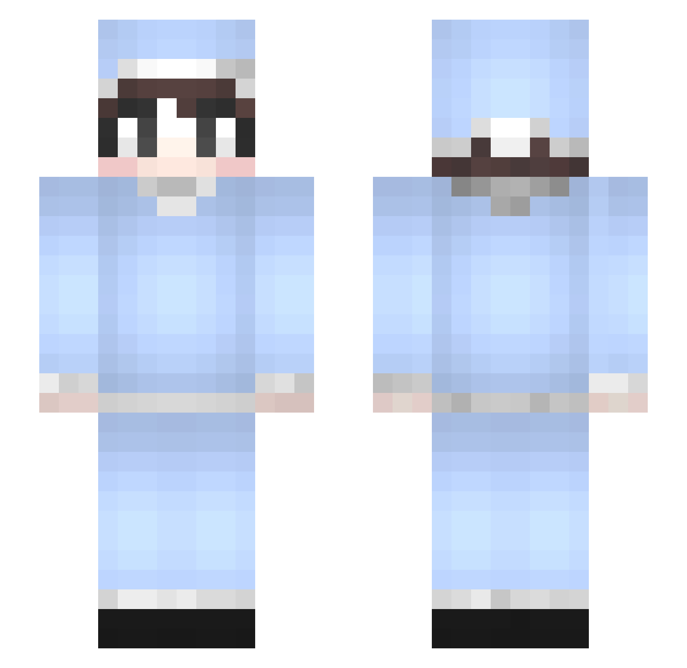 Sleepy_121 Minecraft skin, front and back view