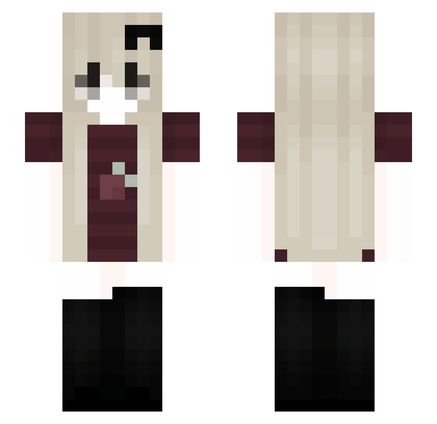 Diffuseness Minecraft skin, front and back view