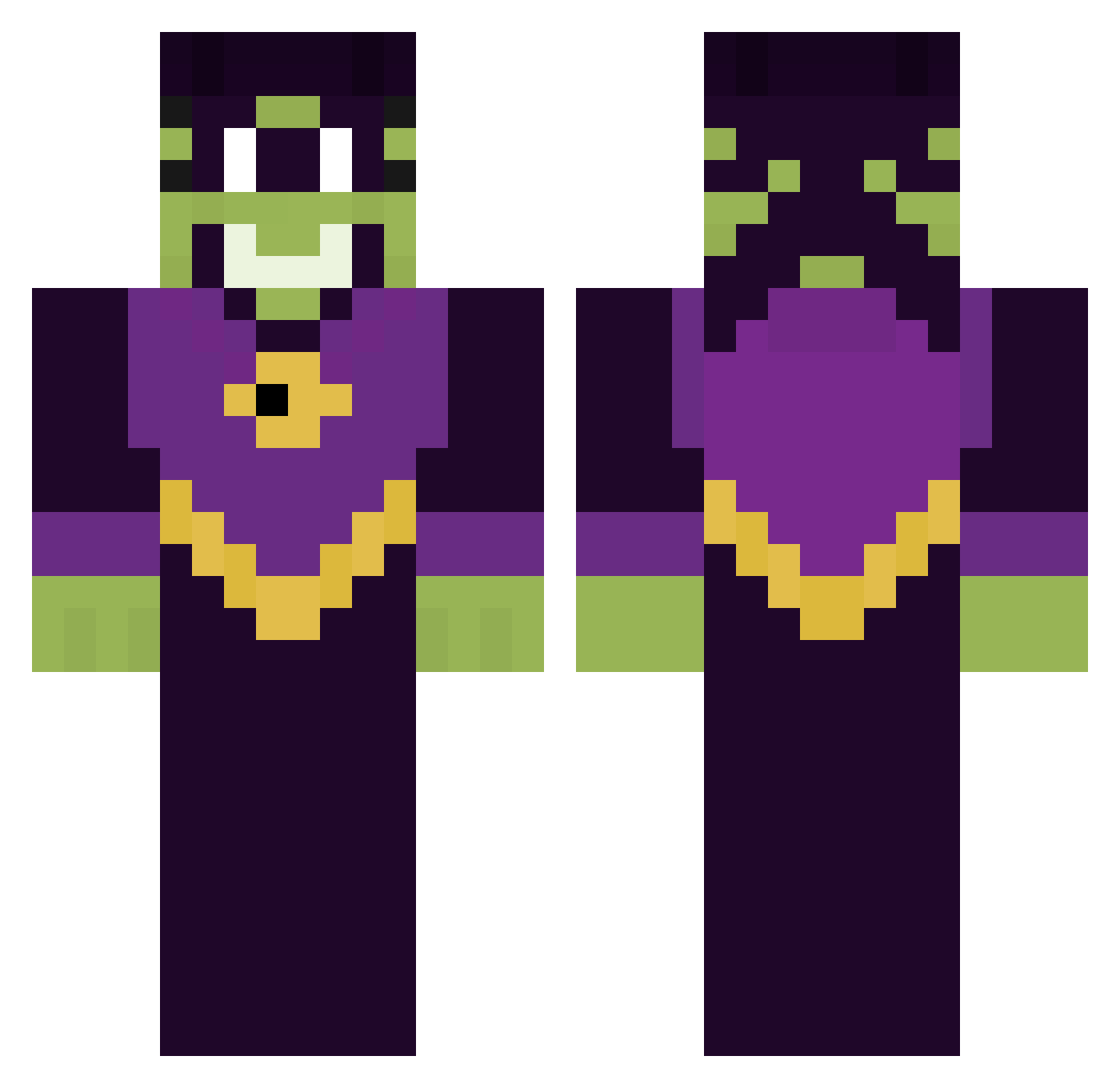 GVOX Minecraft skin, front and back view