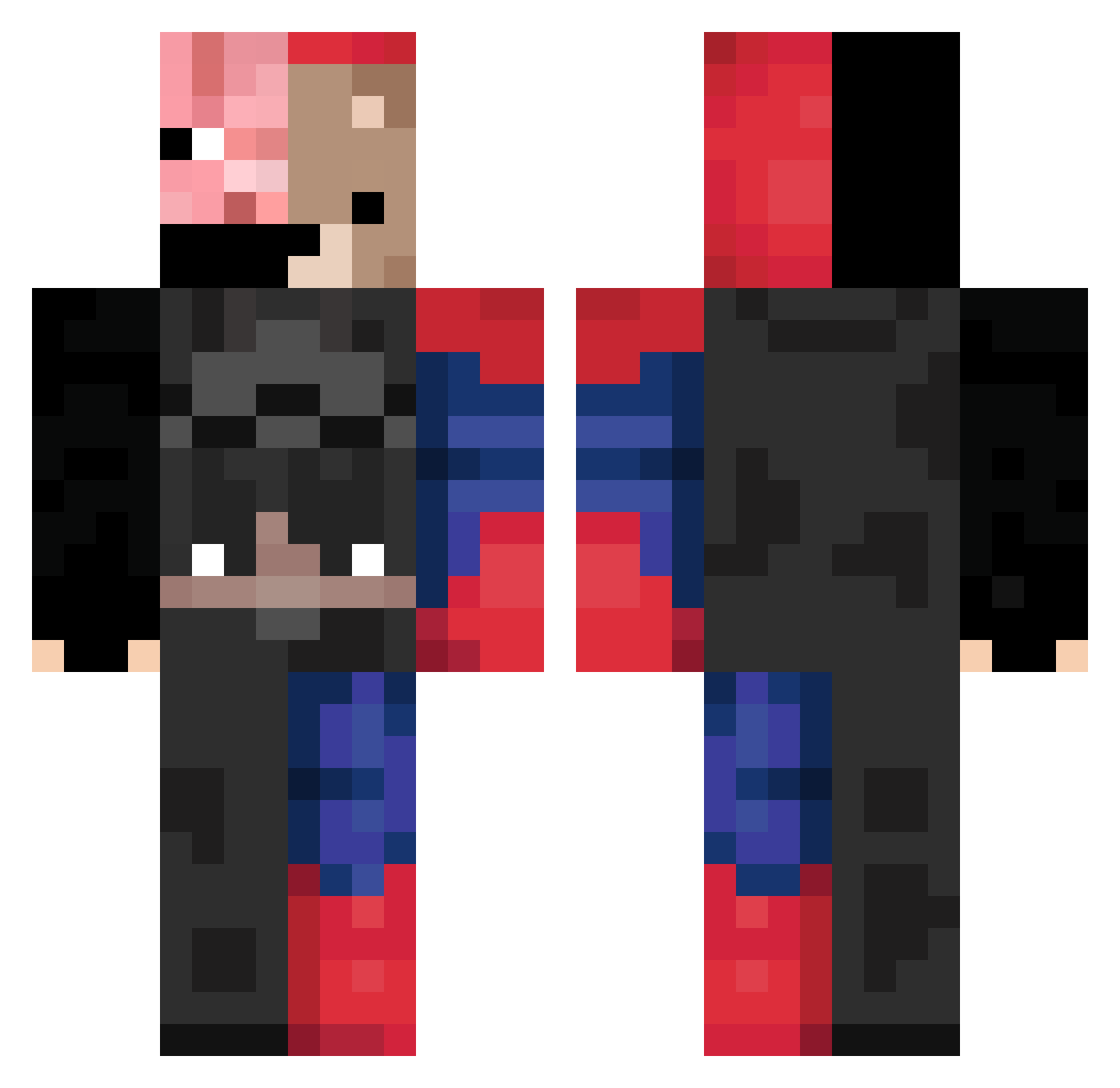 LodedDragar Minecraft skin, front and back view
