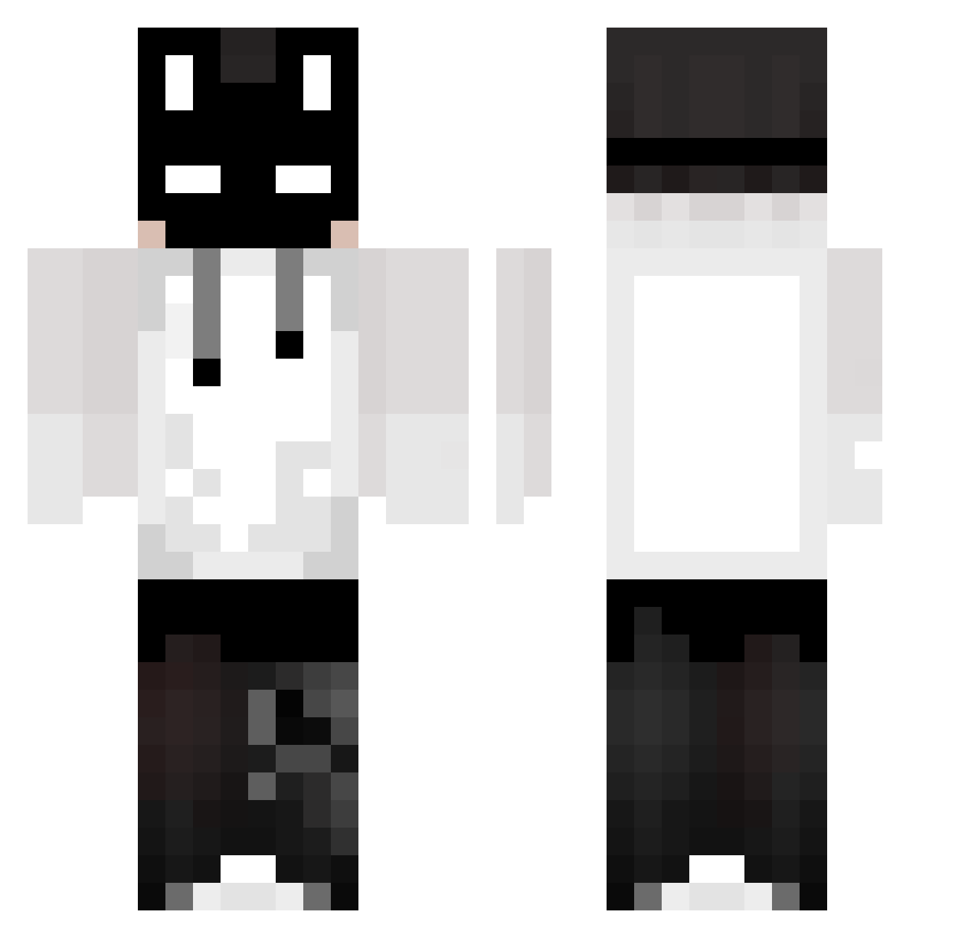 FWAL22 Minecraft skin, front and back view