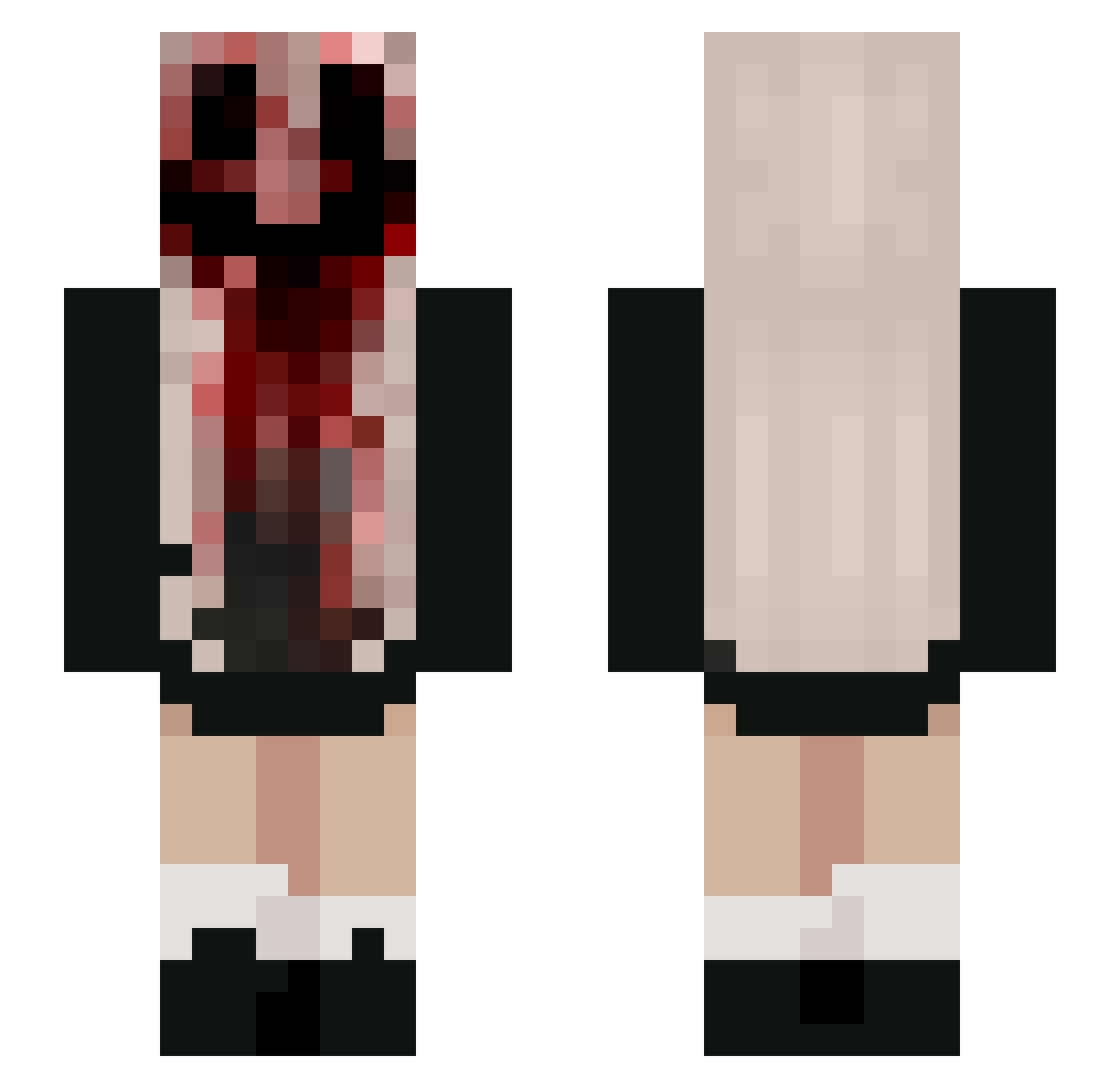 Clownland Minecraft skin, front and back view