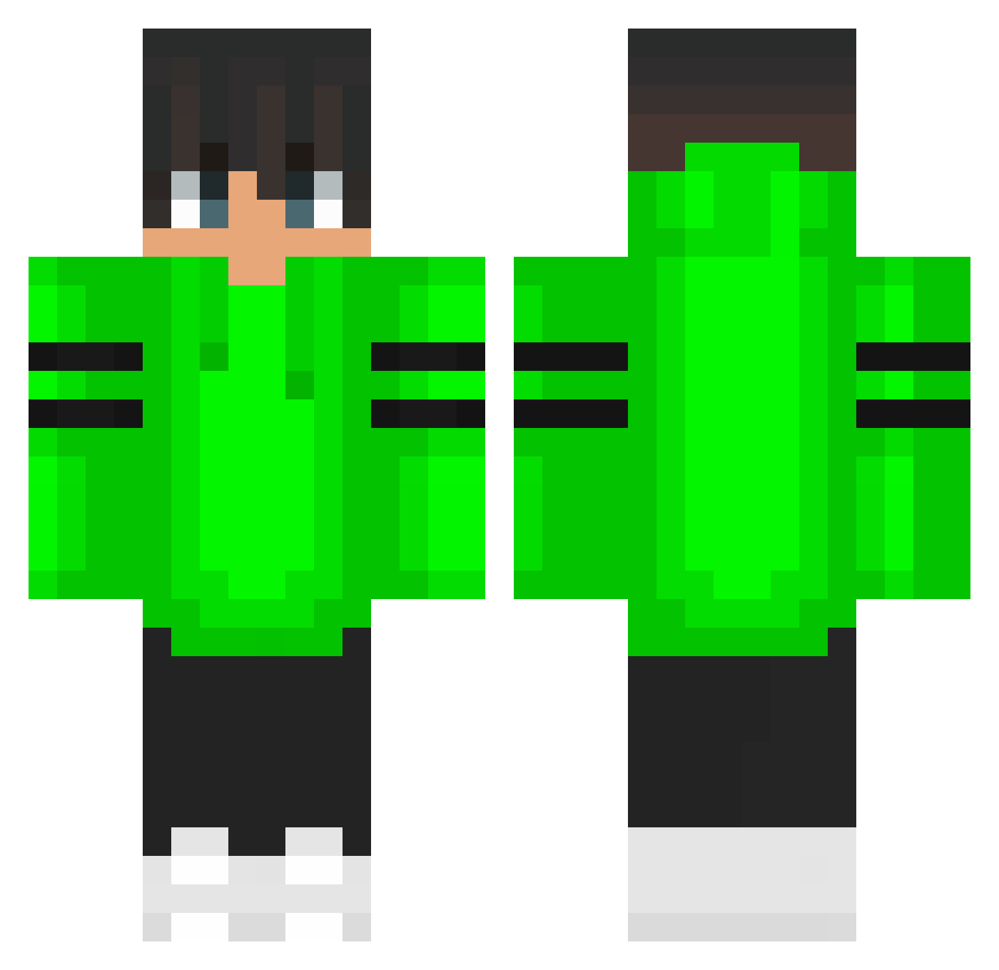Squelty Minecraft skin, front and back view