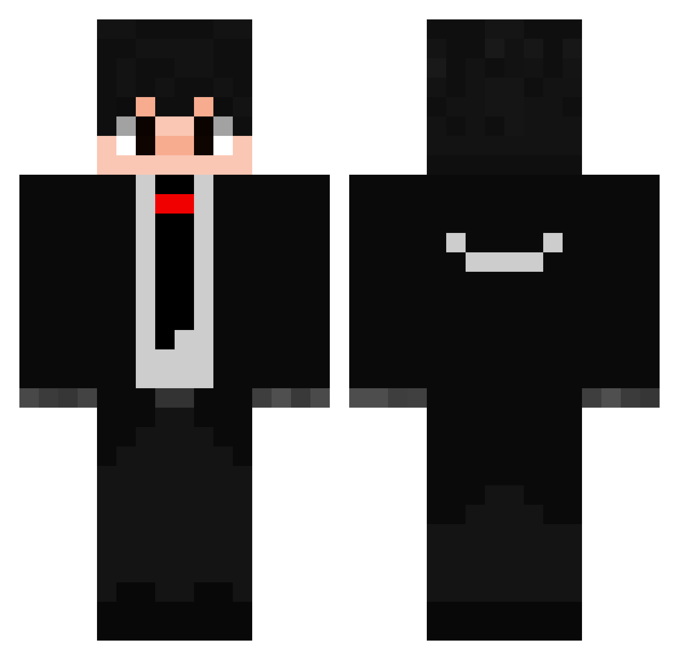 Sniphyric Minecraft skin, front and back view