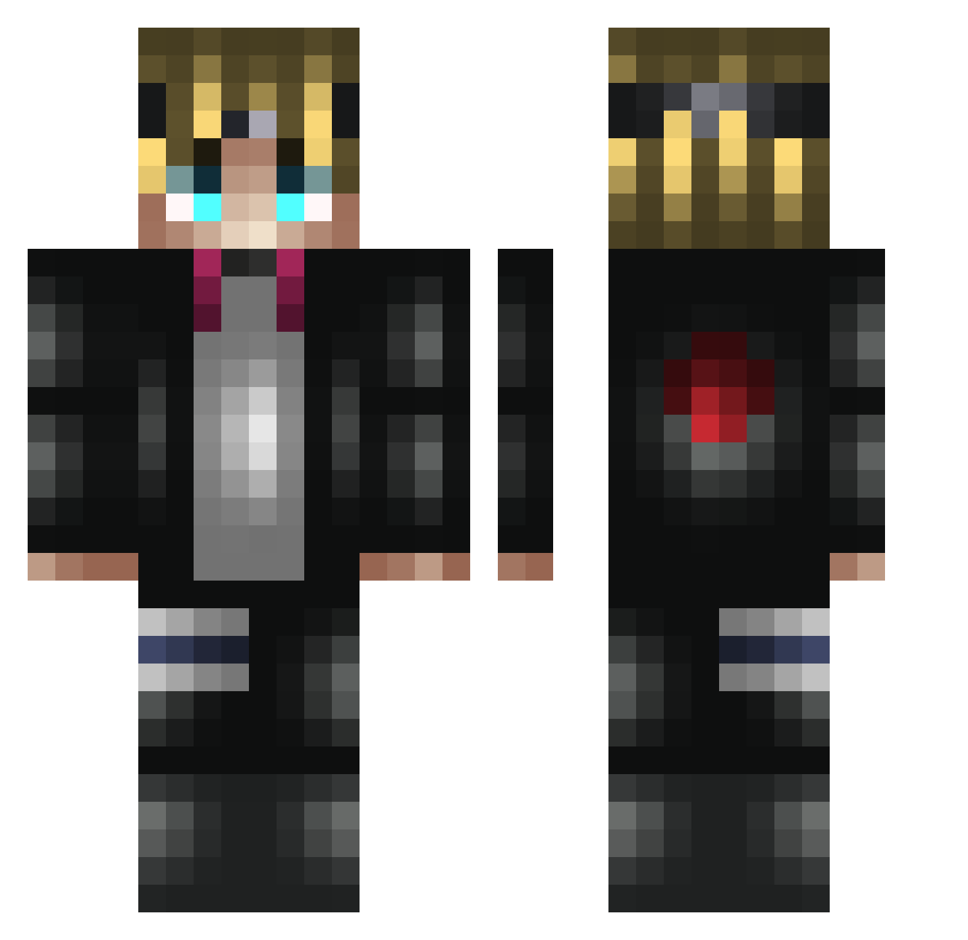 zzur12 Minecraft skin, front and back view