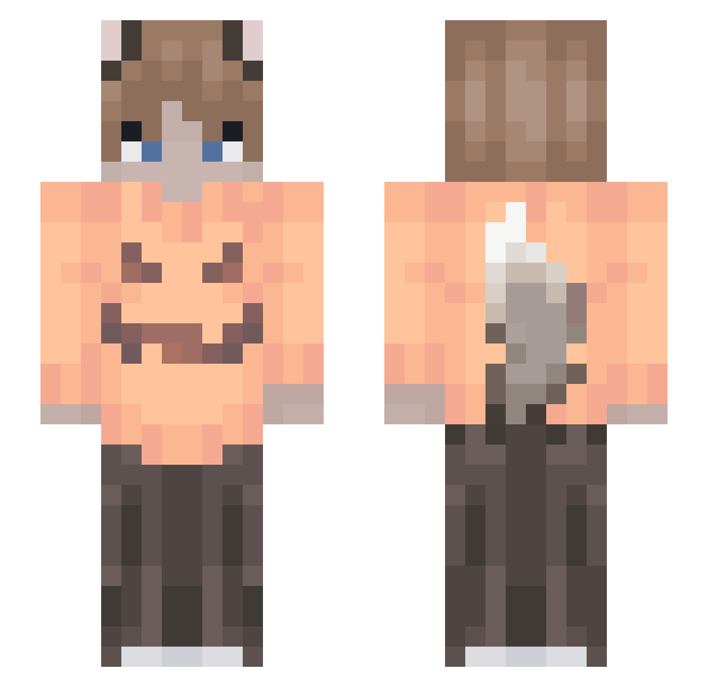 DumbPuppyBoi Minecraft skin, front and back view